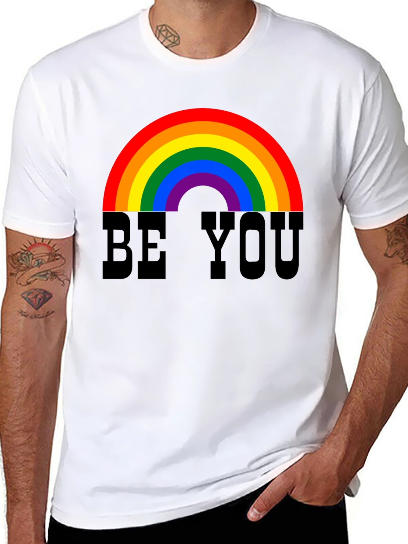 Be You Rainbow Graphic Tee