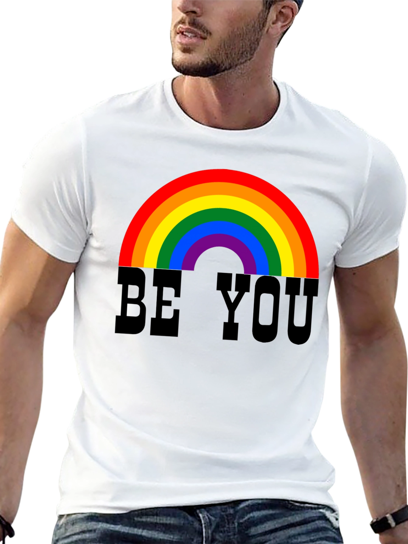 Be You Rainbow Graphic Tee