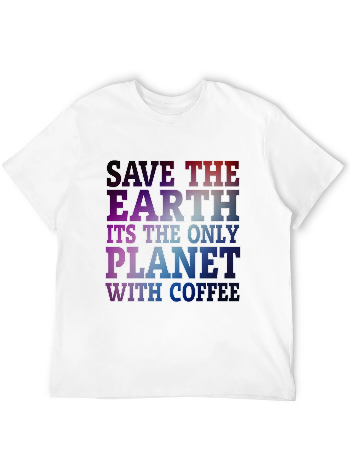 Save The Earth Coffee Planet Black T-Shirt