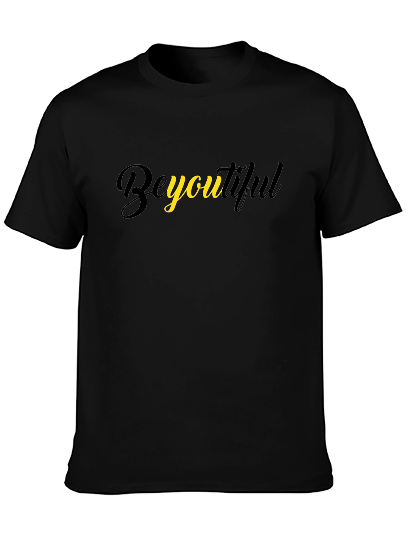 BeYOUtiful Black Cotton Graphic Tee