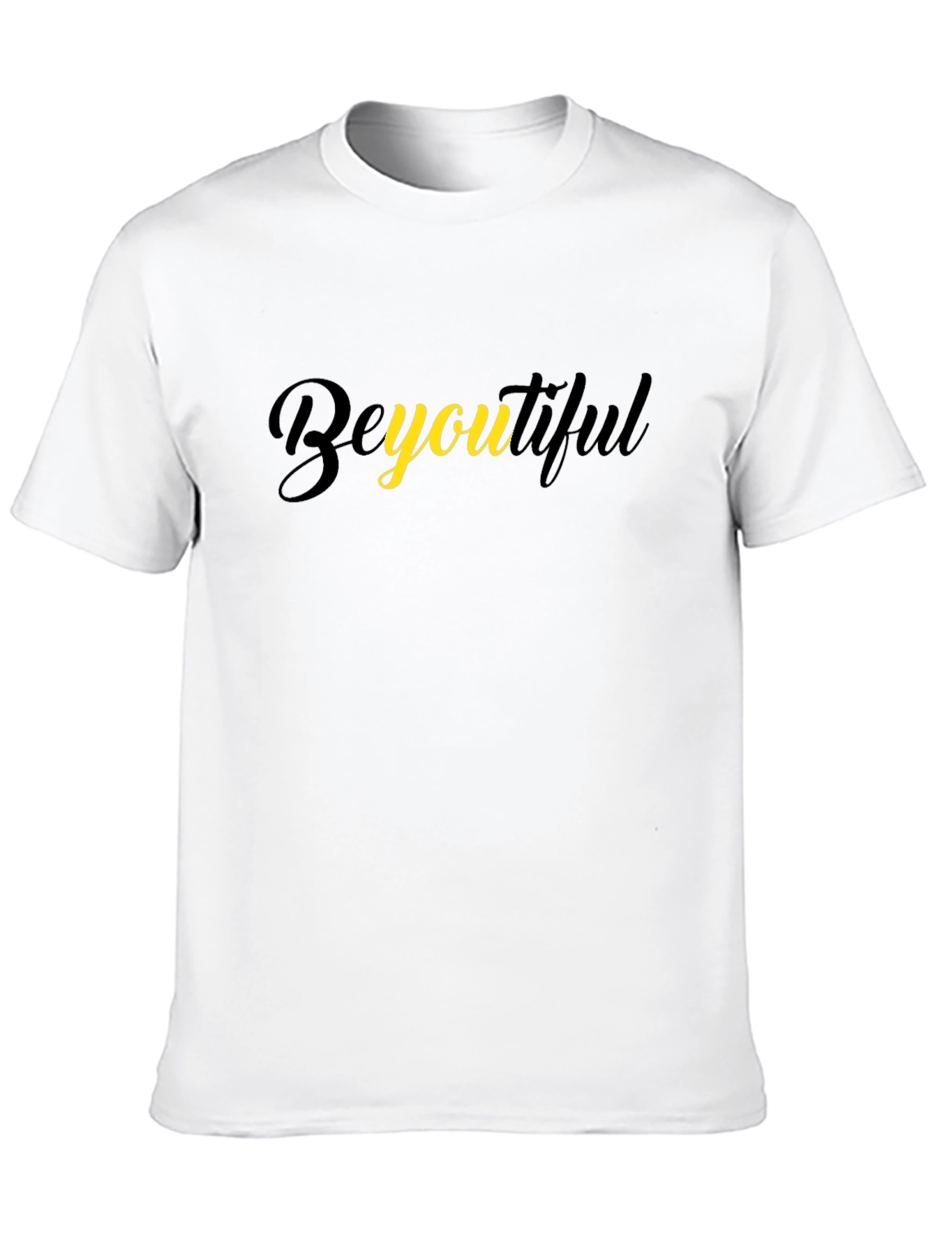 BeYOUtiful Black Cotton Graphic Tee