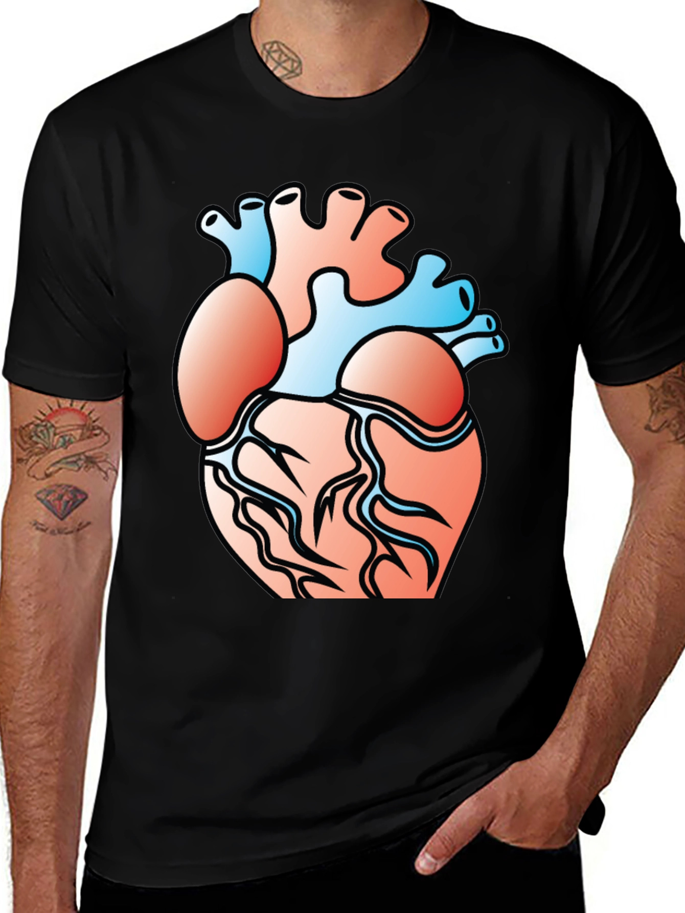 Anatomical Heart Graphic Tee - Black