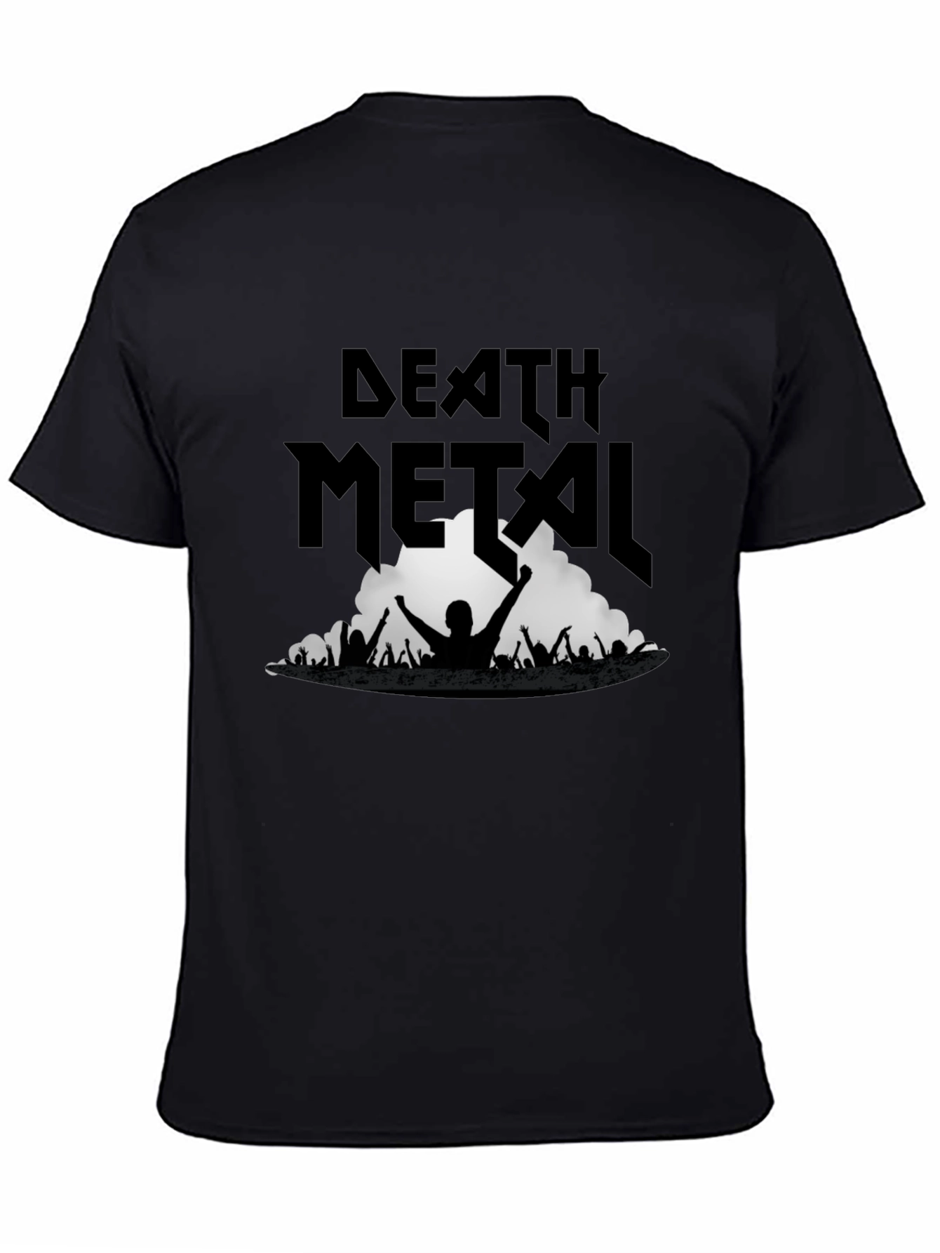 Death Metal Band Concert Graphic Tee - Black