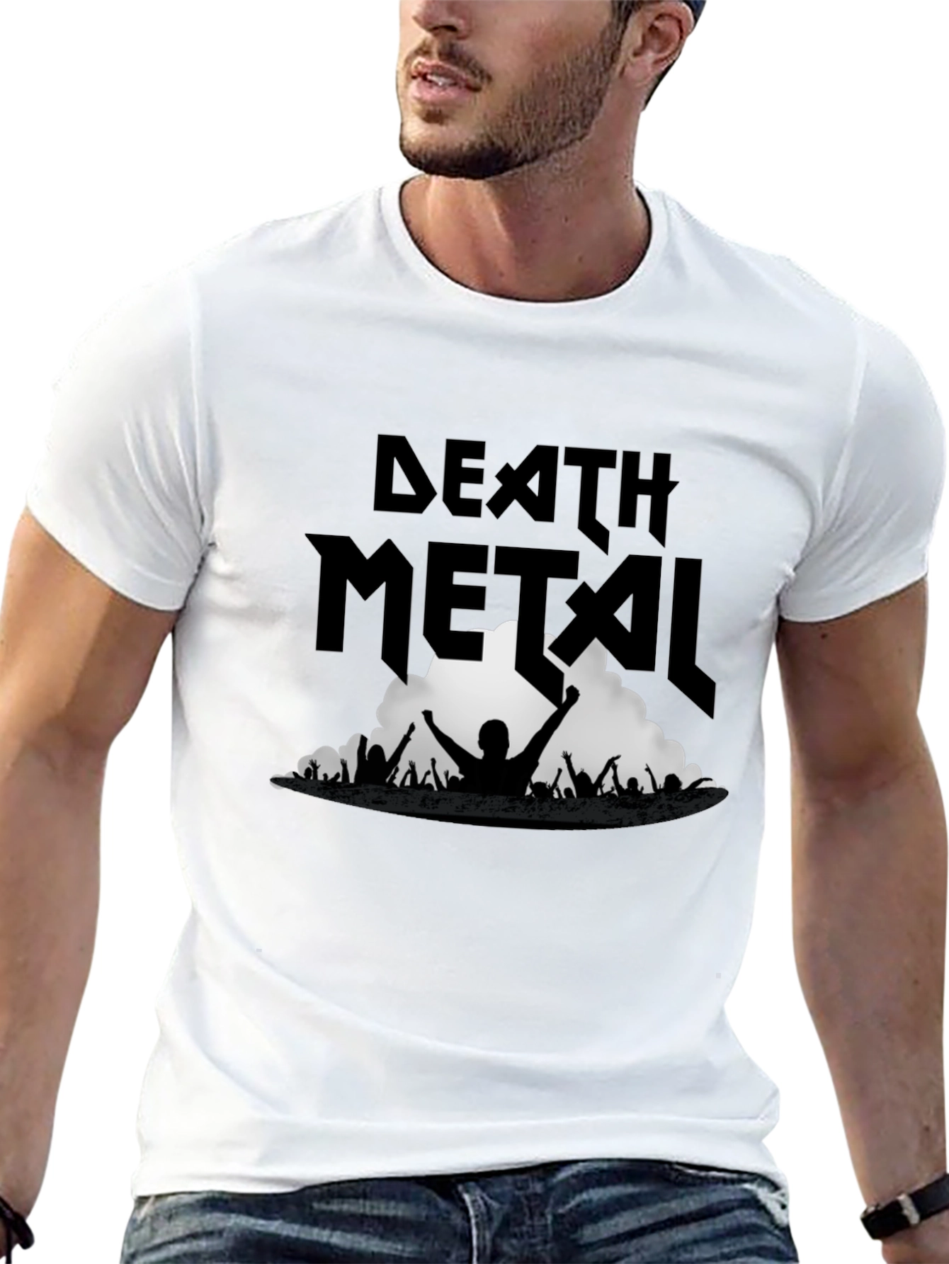 Death Metal Band Concert Graphic Tee - Black