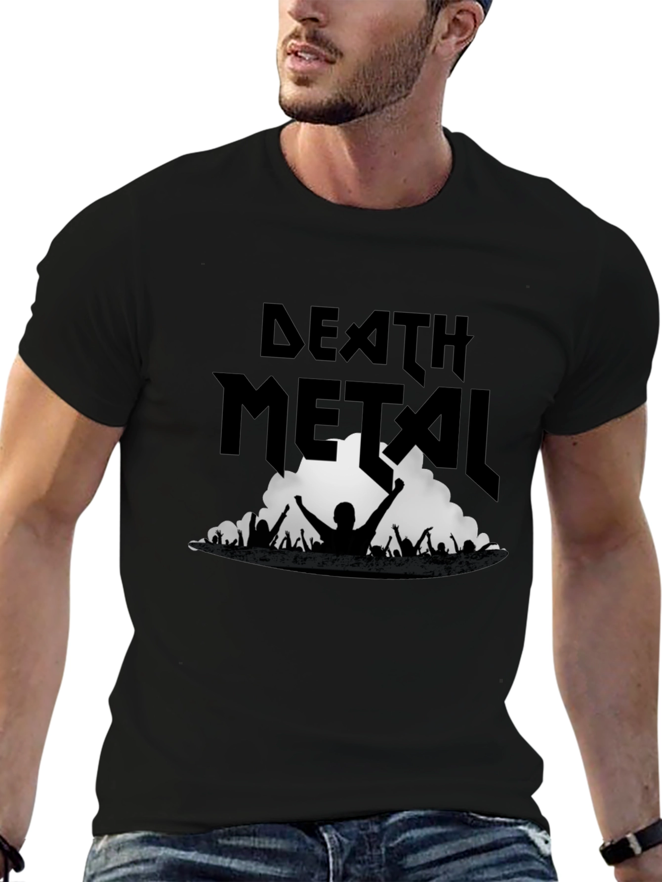 Death Metal Band Concert Graphic Tee - Black