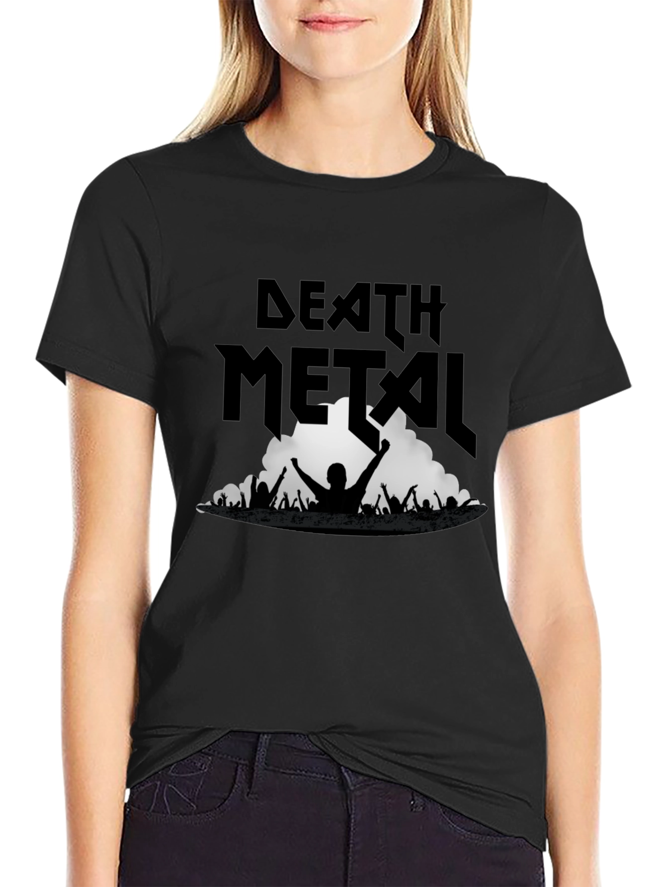 Death Metal Band Concert Graphic Tee - Black