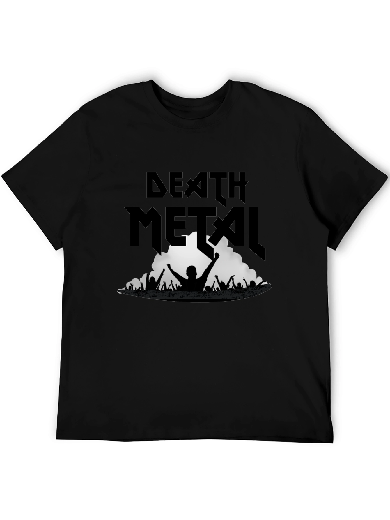 Death Metal Band Concert Graphic Tee - Black