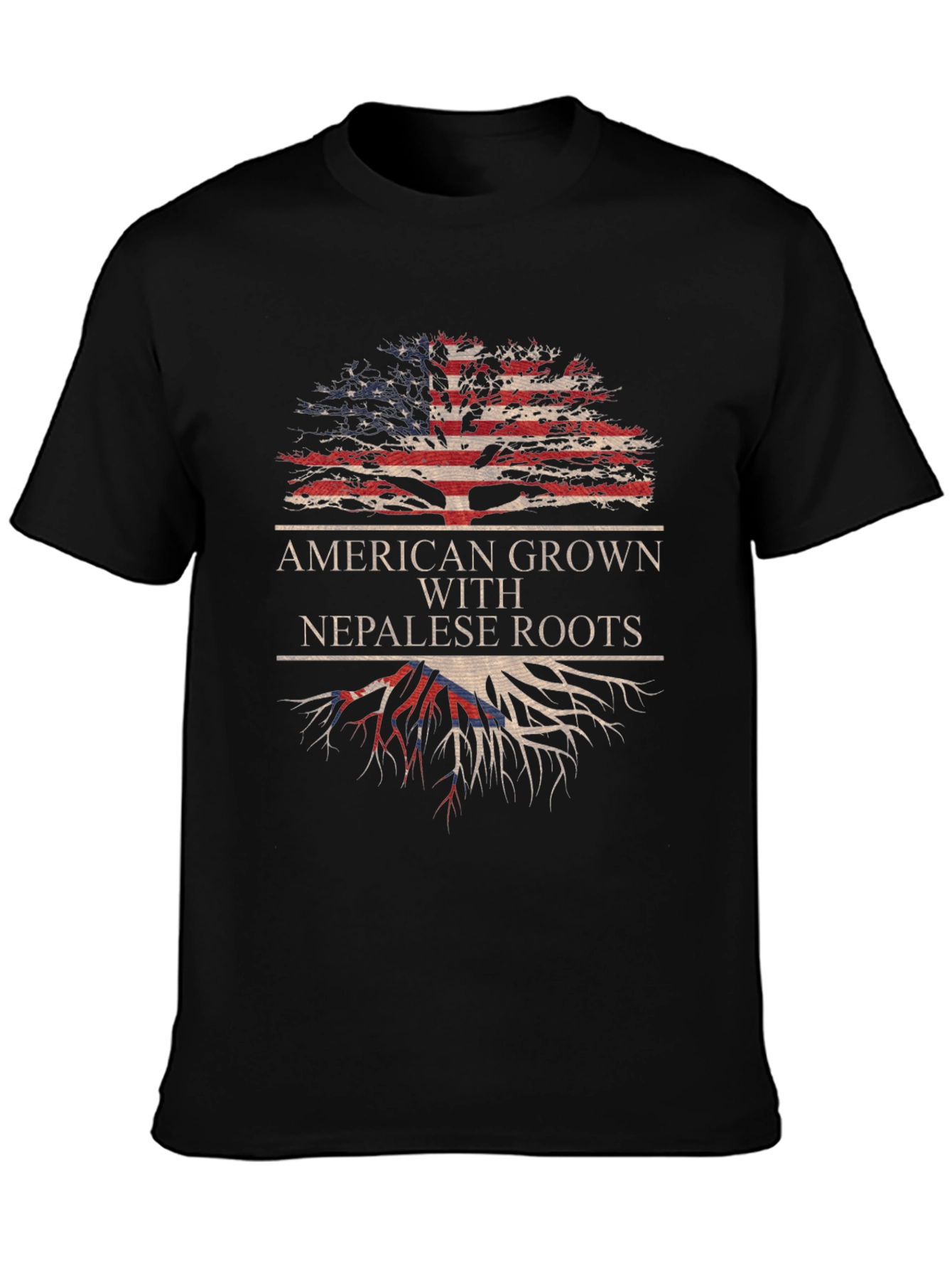 American Grown with Nepalese Roots Graphic T-Shirt