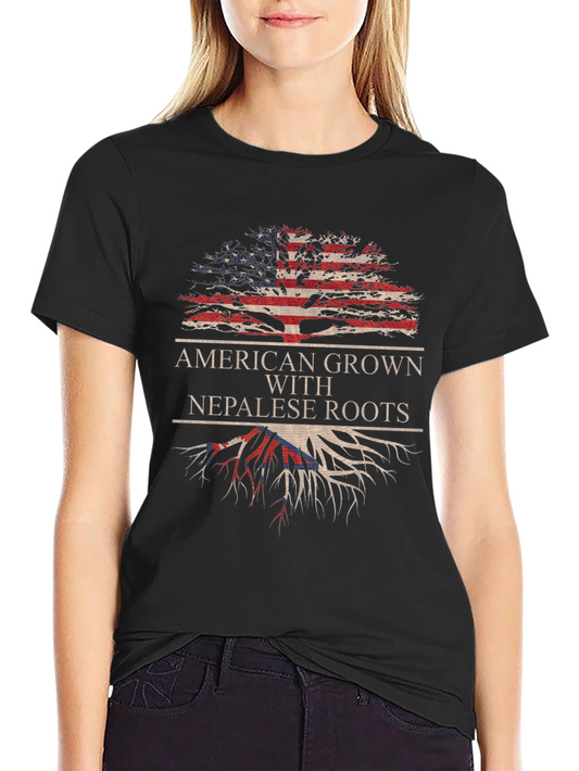 American Grown with Nepalese Roots Graphic T-Shirt