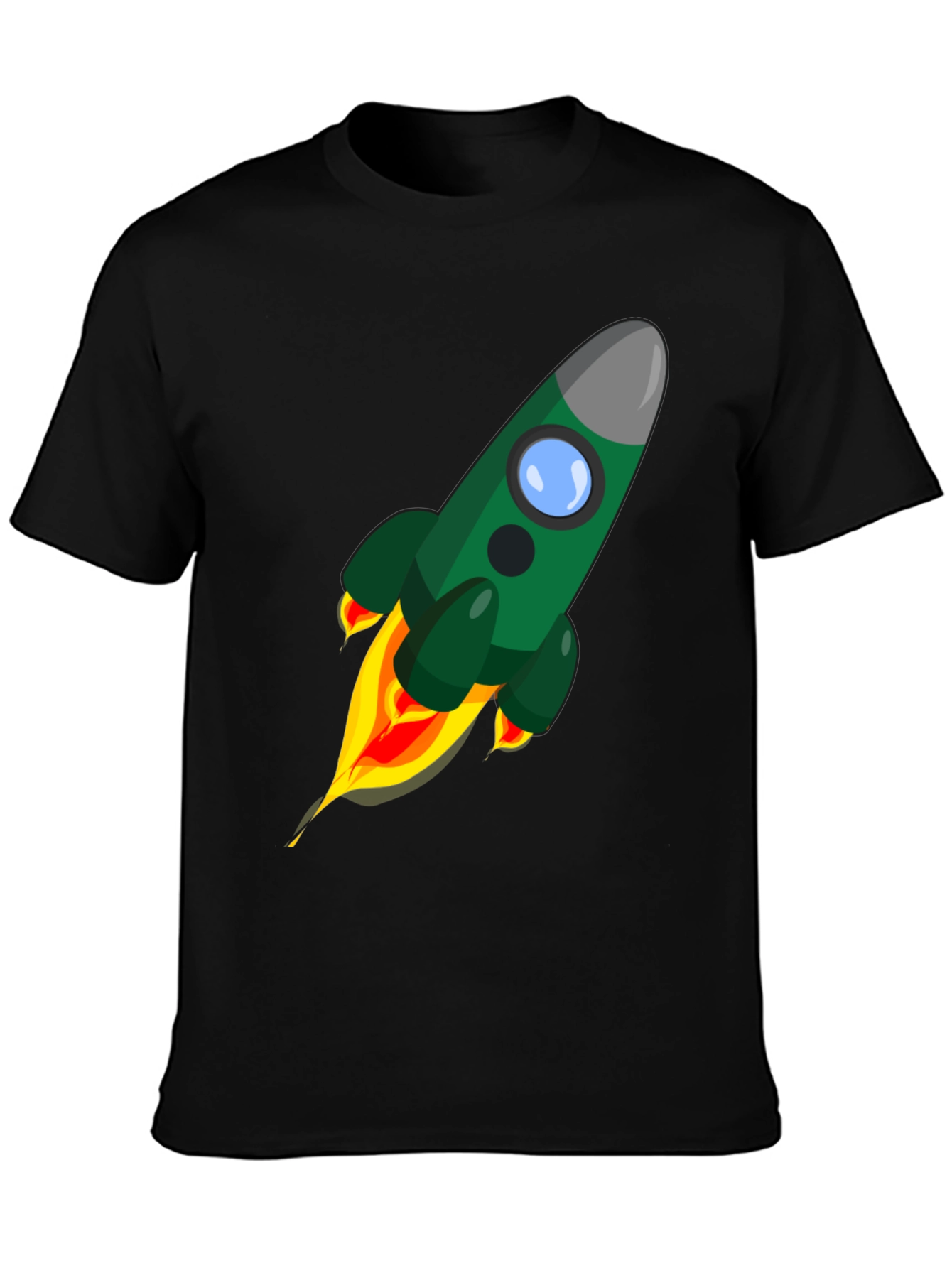 Rocket Launch Graphic Tee - Premium Black Cotton Shirt
