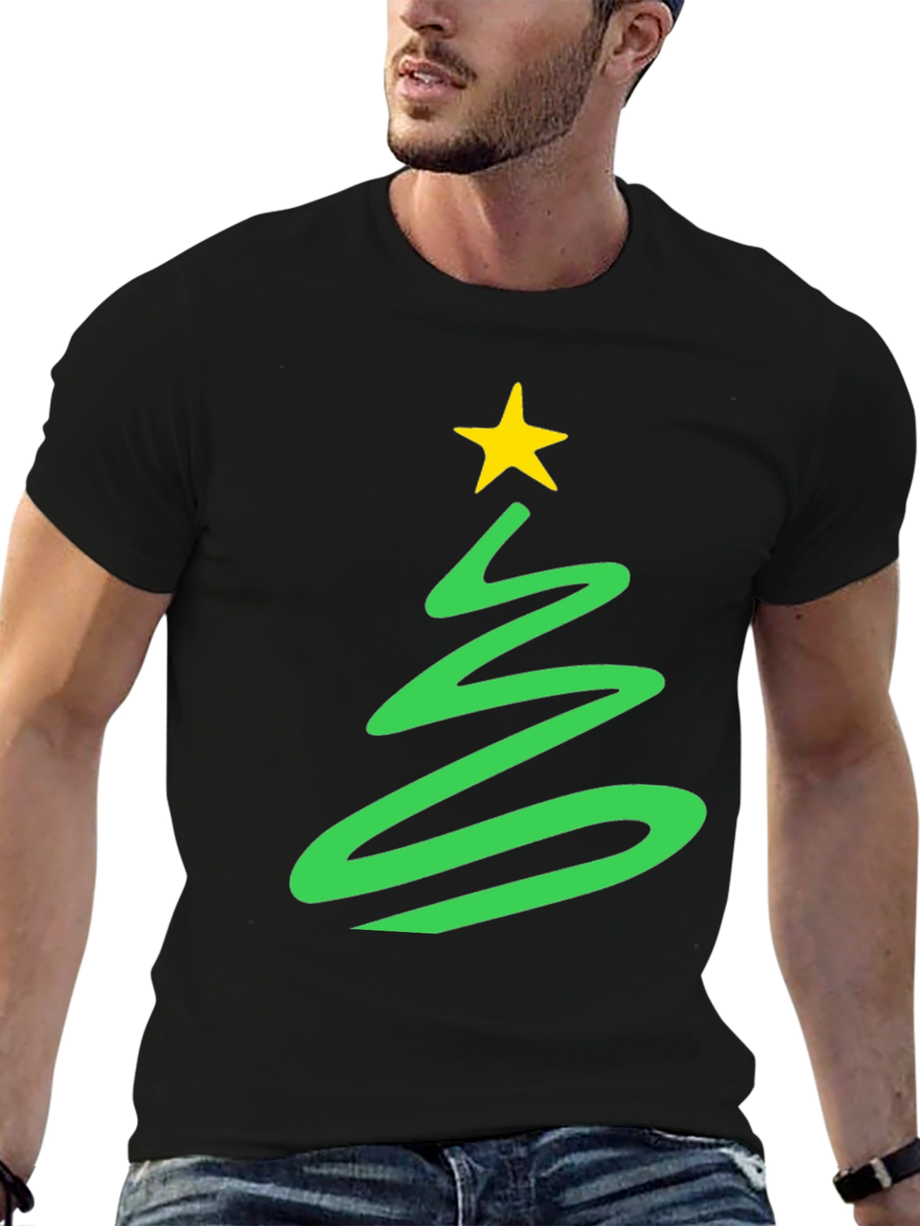 Festive Christmas Tree Graphic Tee - Holiday Spirit