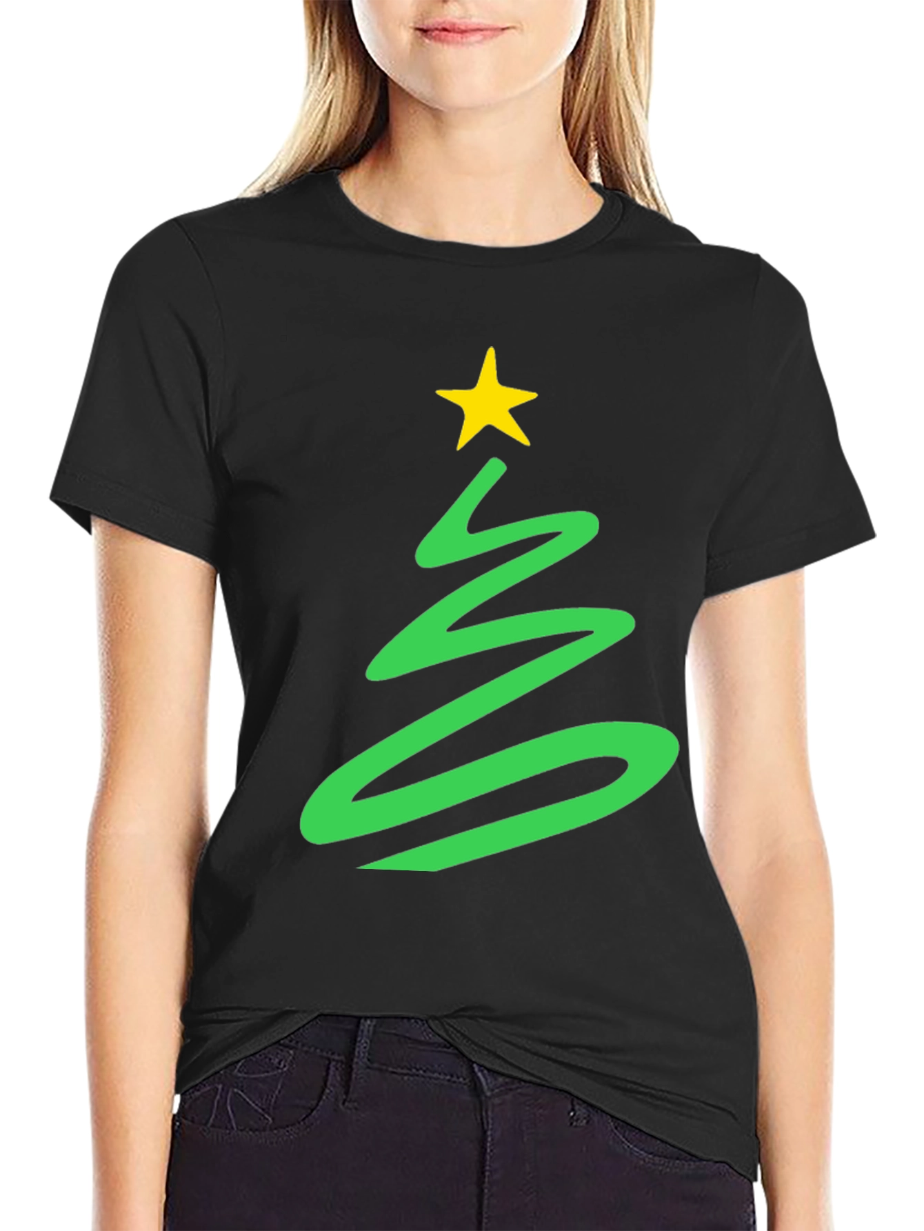 Festive Christmas Tree Graphic Tee - Holiday Spirit