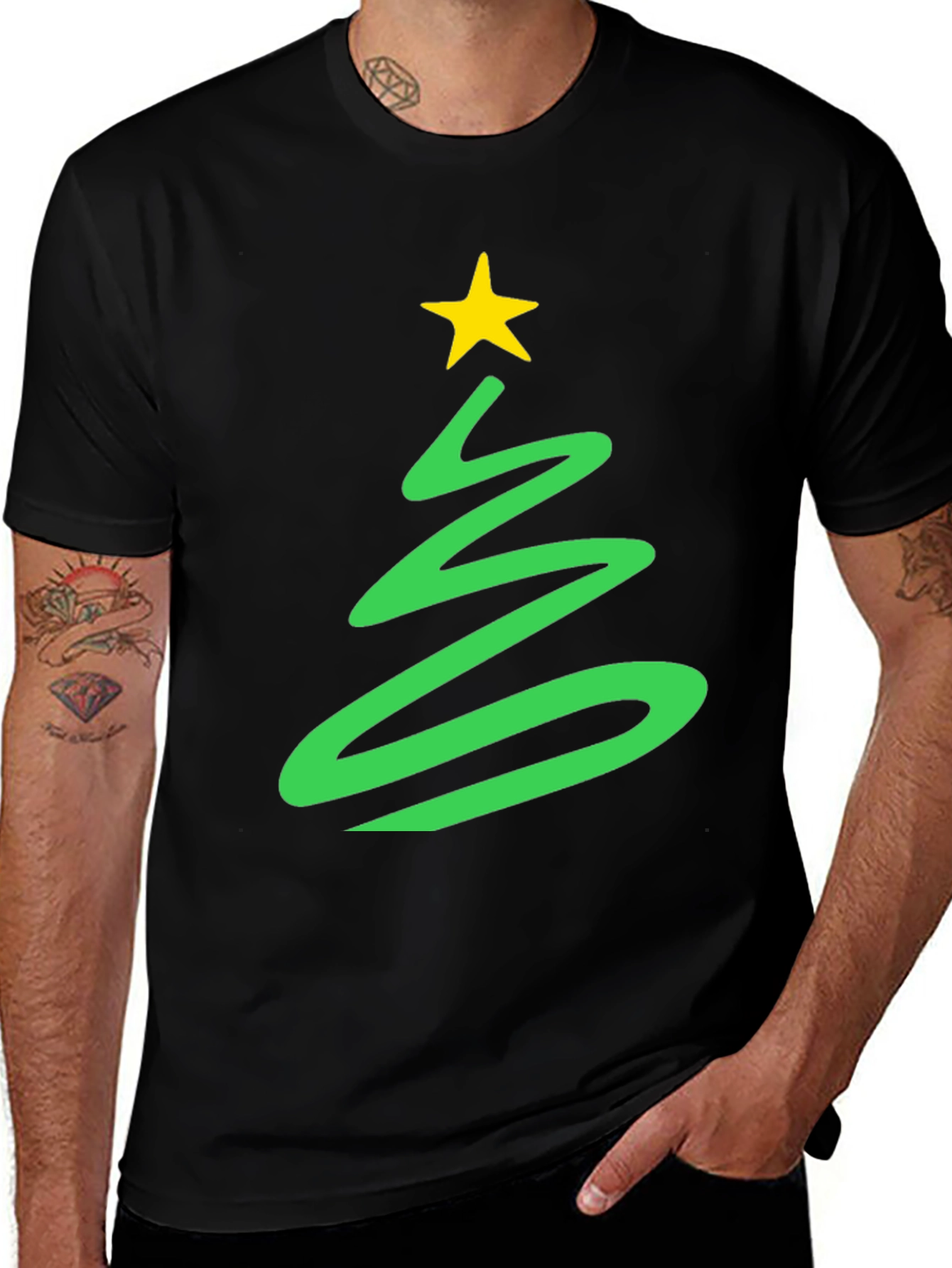 Festive Christmas Tree Graphic Tee - Holiday Spirit