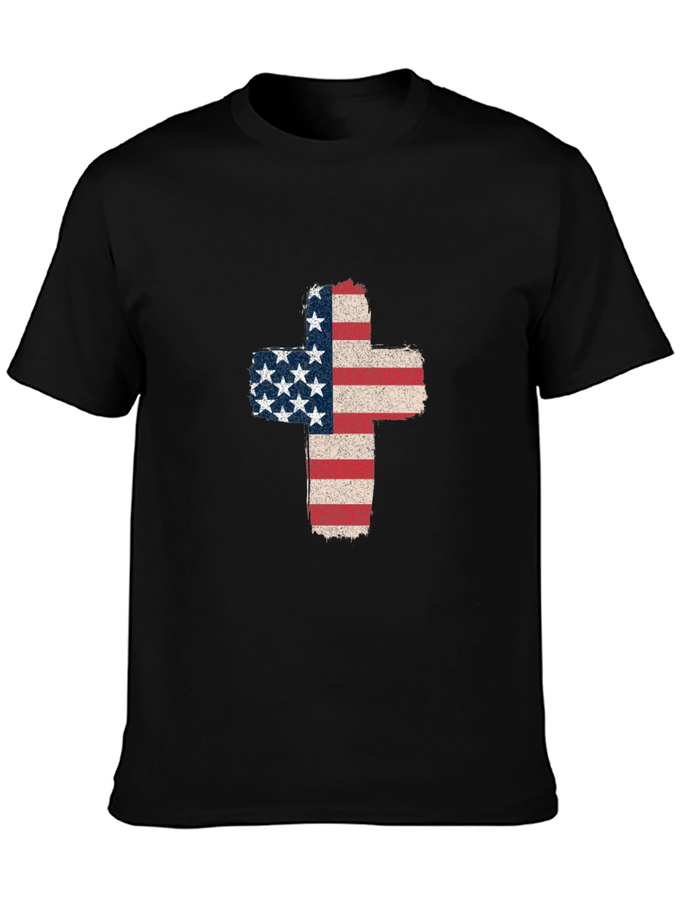 American Flag Cross Graphic T-Shirt