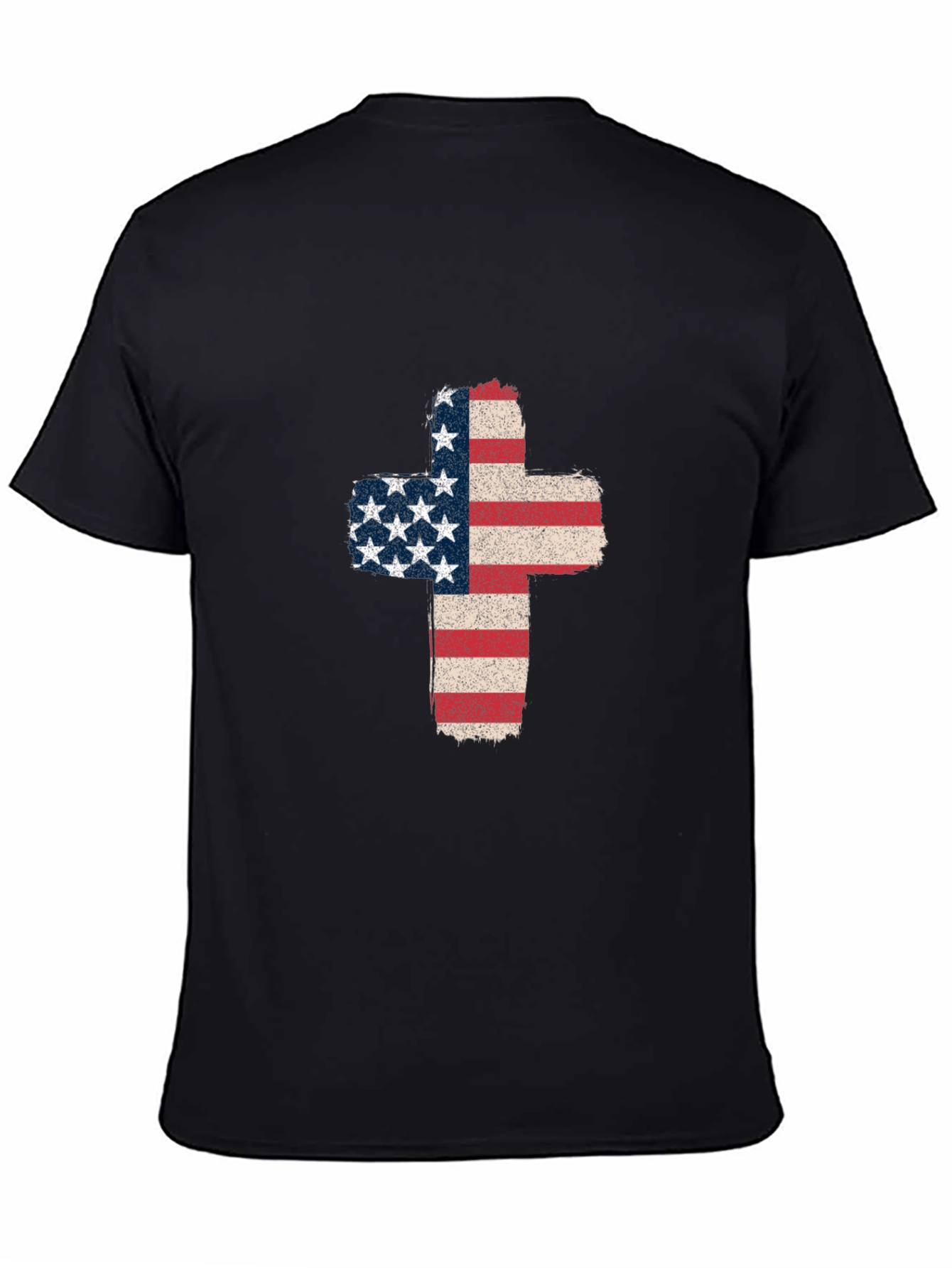 American Flag Cross Graphic T-Shirt