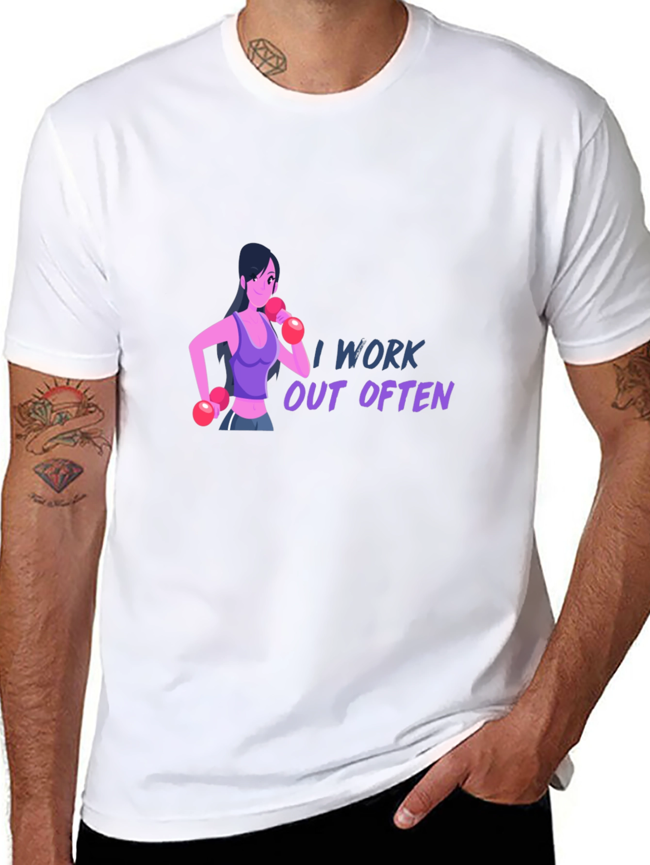 I Work Out Often T-Shirt - Black