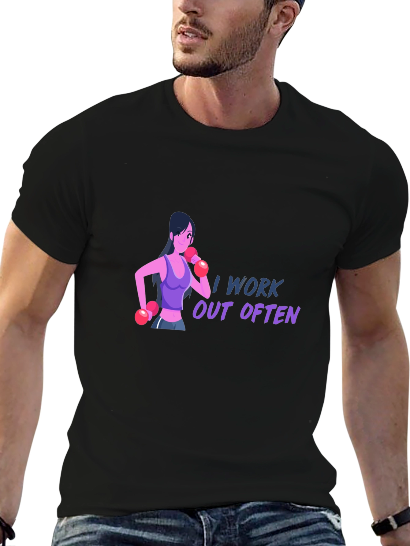 I Work Out Often T-Shirt - Black
