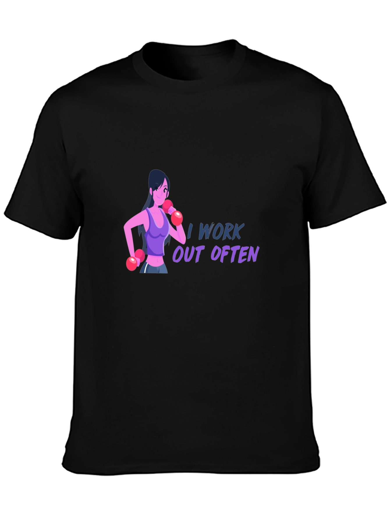 I Work Out Often T-Shirt - Black