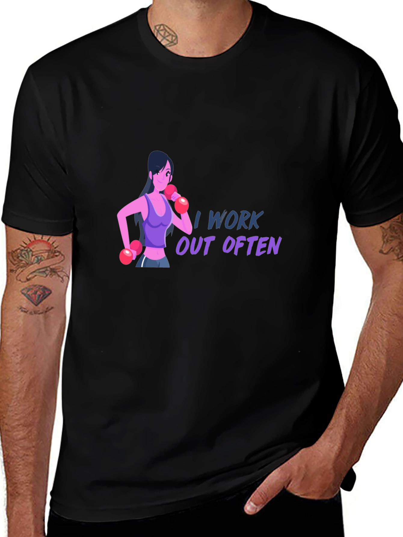 I Work Out Often T-Shirt - Black