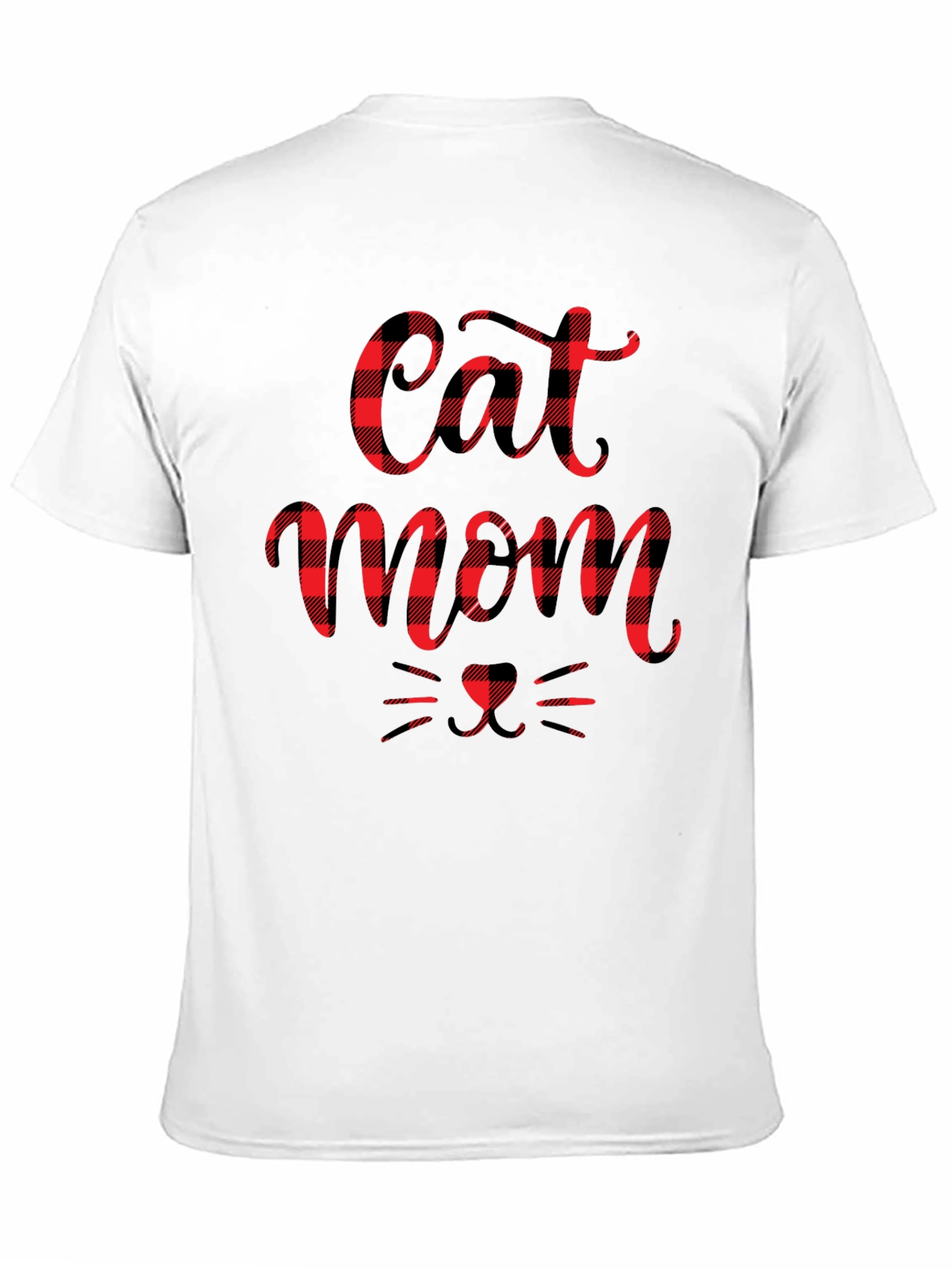 Buffalo Plaid Cat Mom Tee