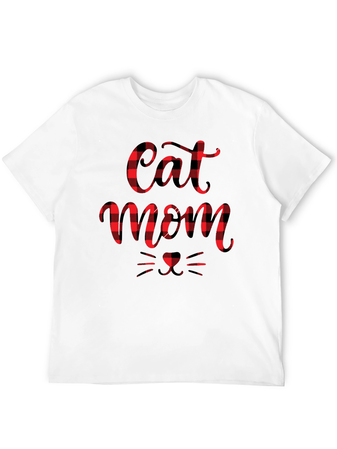 Buffalo Plaid Cat Mom Tee