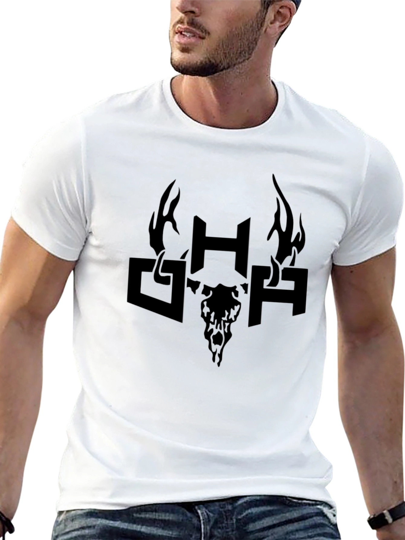 GHA Deer Skull Graphic Black T-Shirt