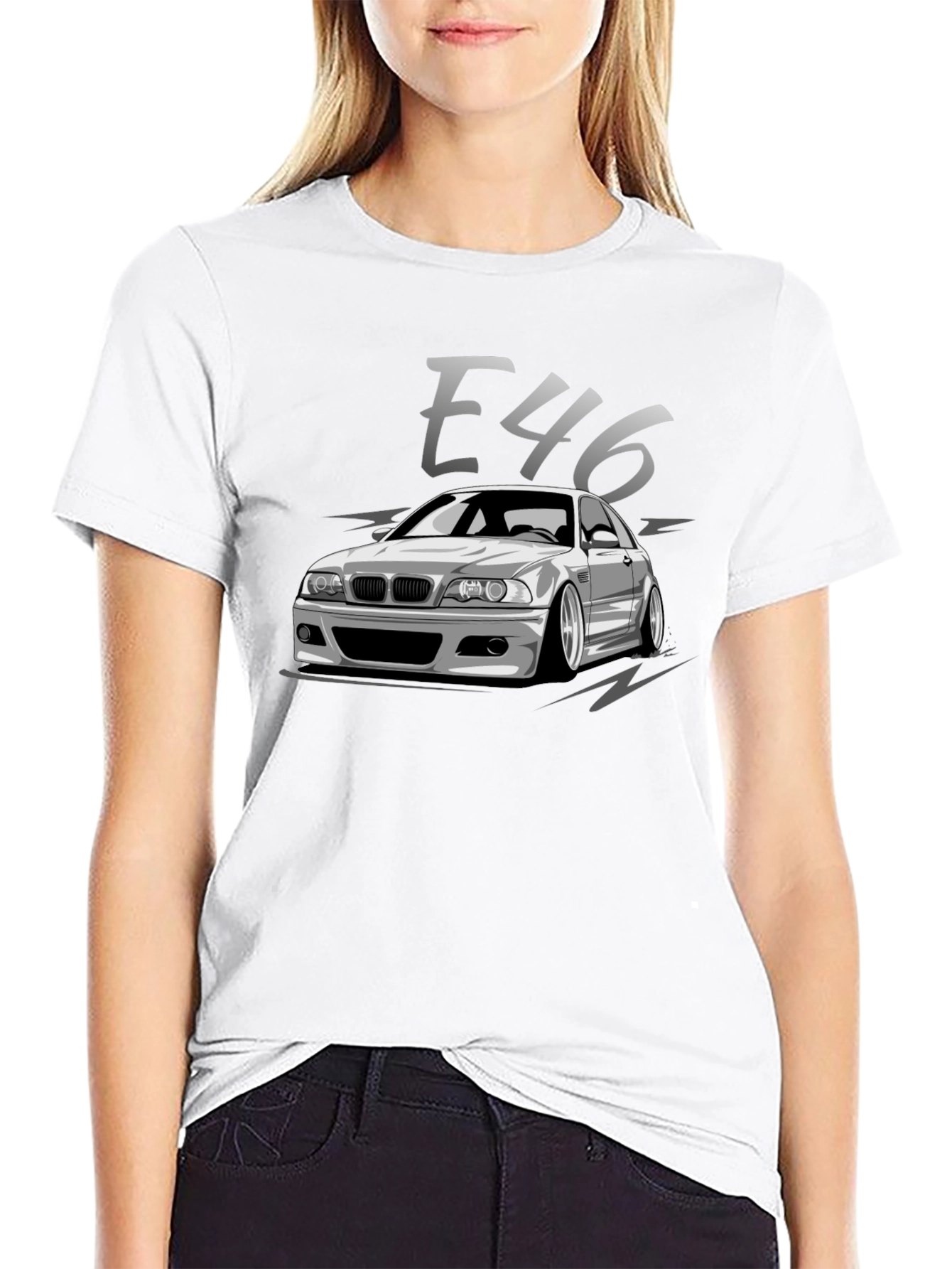 BMW E46 Car Graphic Black T-Shirt