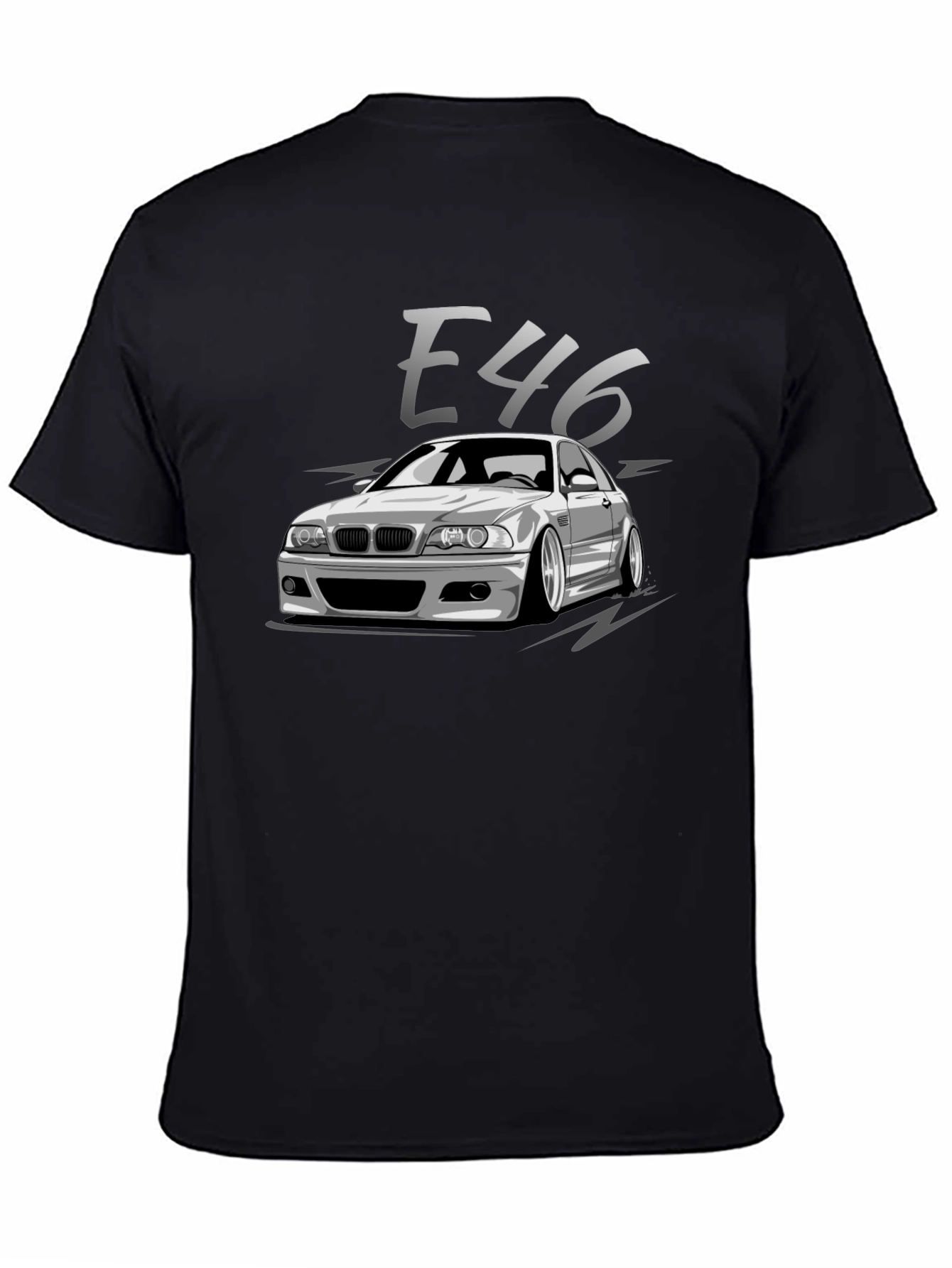BMW E46 Car Graphic Black T-Shirt