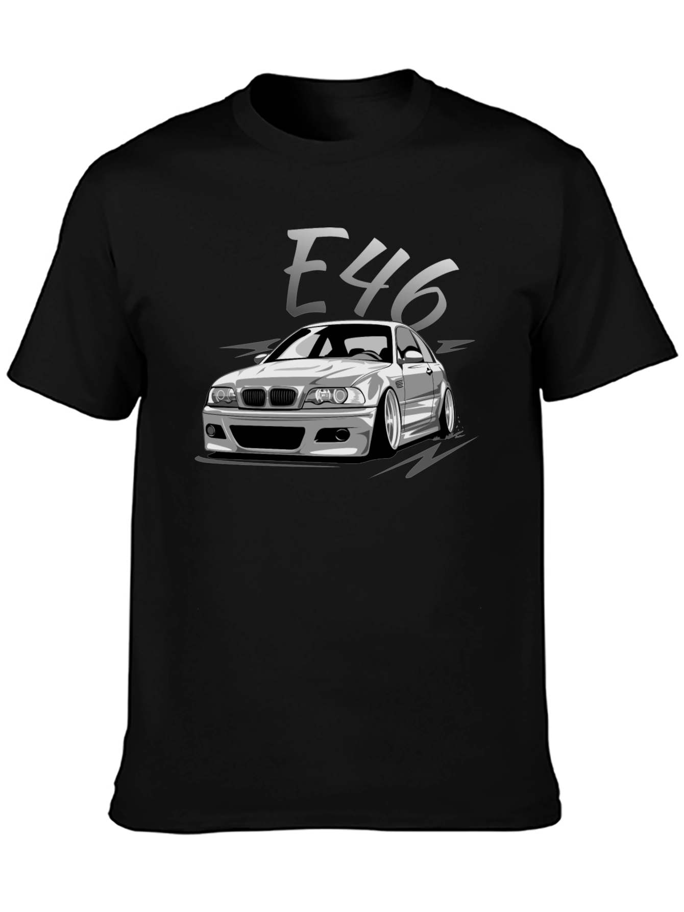 BMW E46 Car Graphic Black T-Shirt