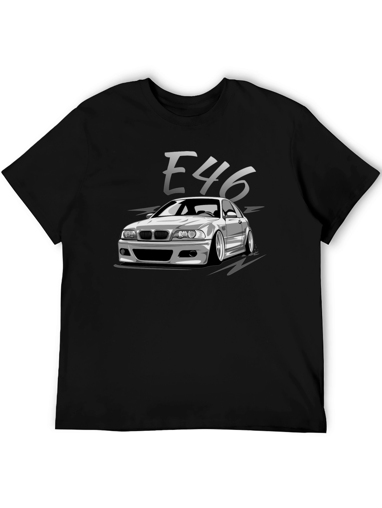 BMW E46 Car Graphic Black T-Shirt