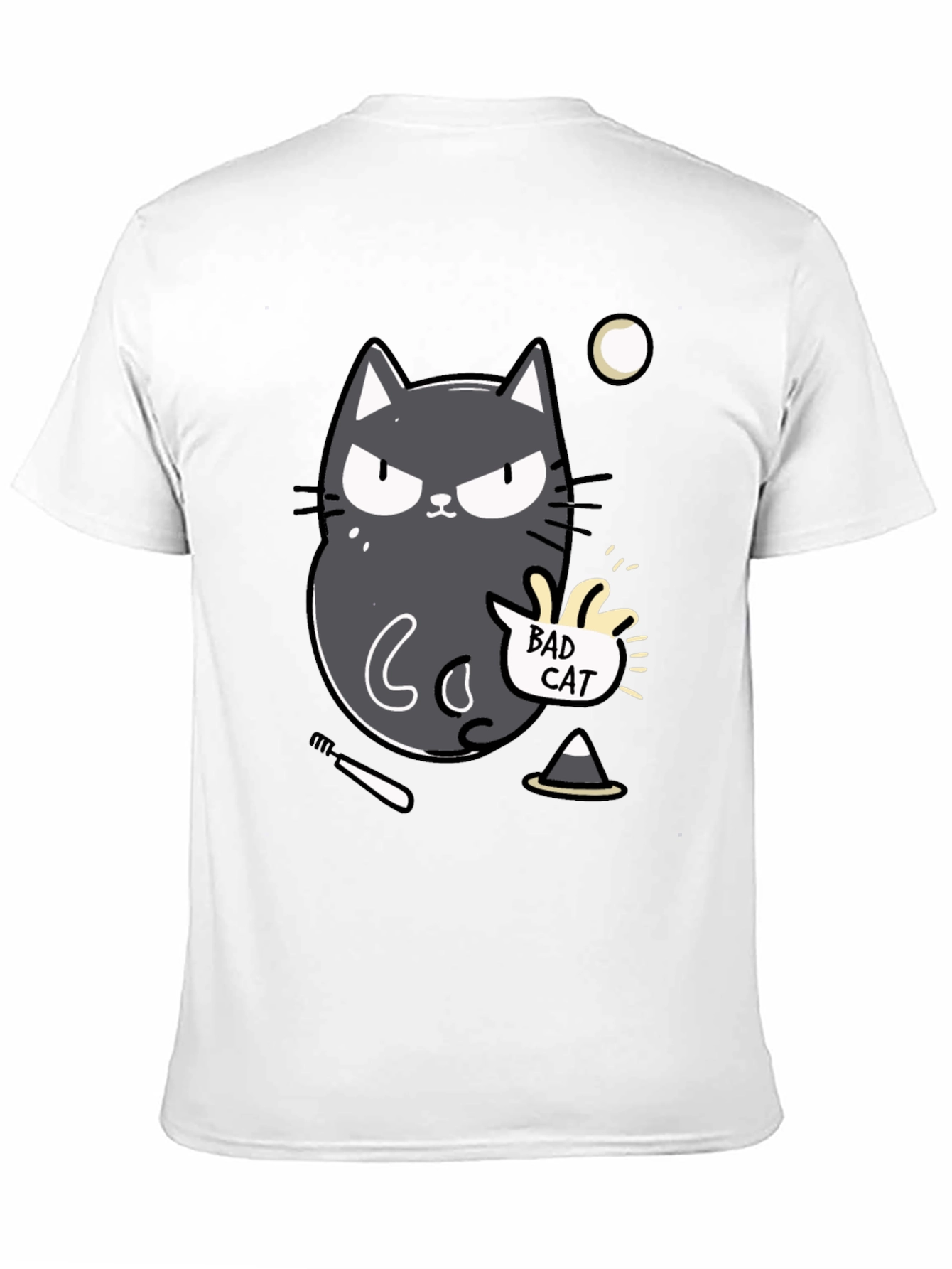 Bad Cat Graphic Tee - Mens Black T-Shirt
