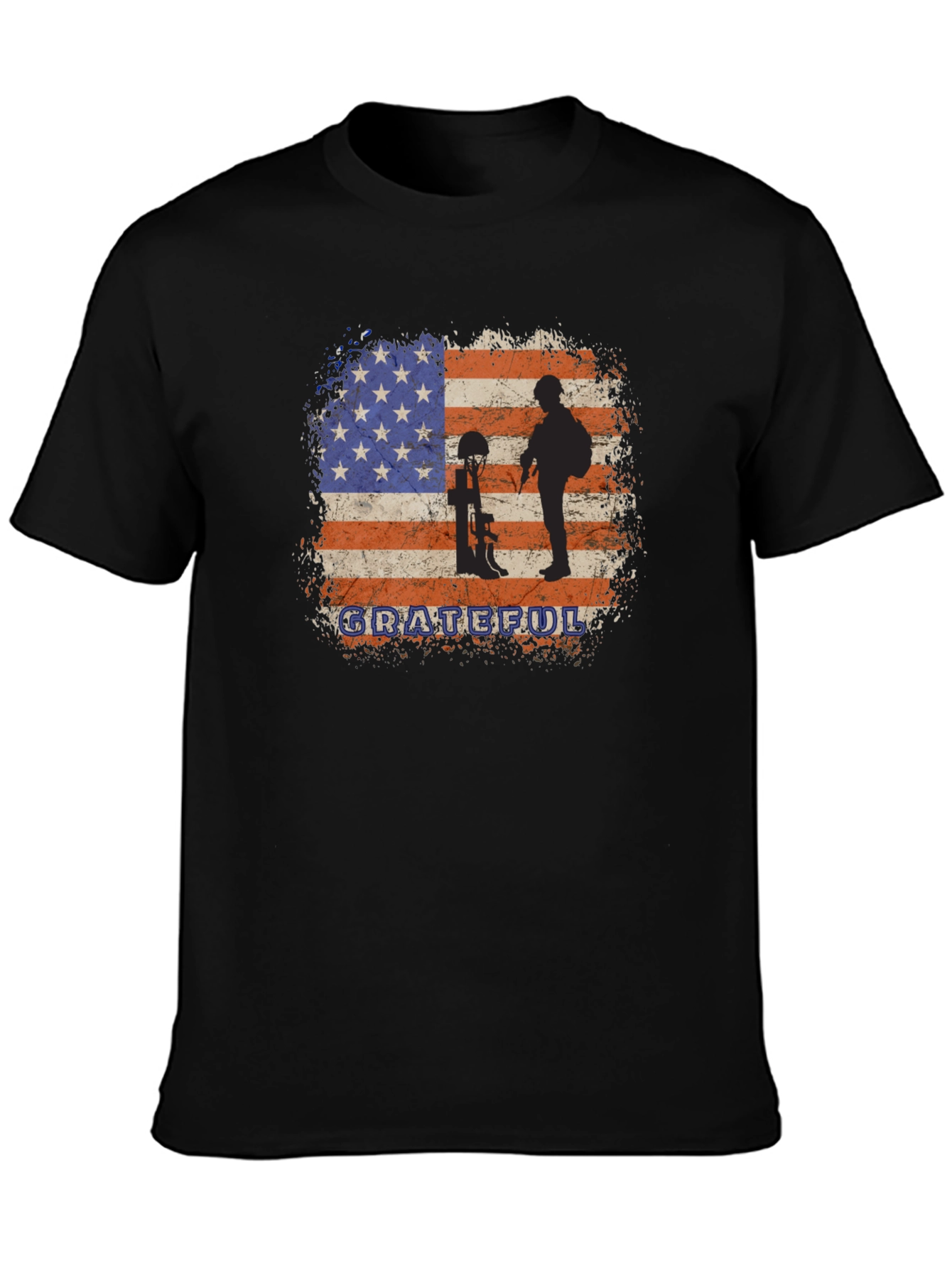 Grateful Veteran American Flag Graphic Tee