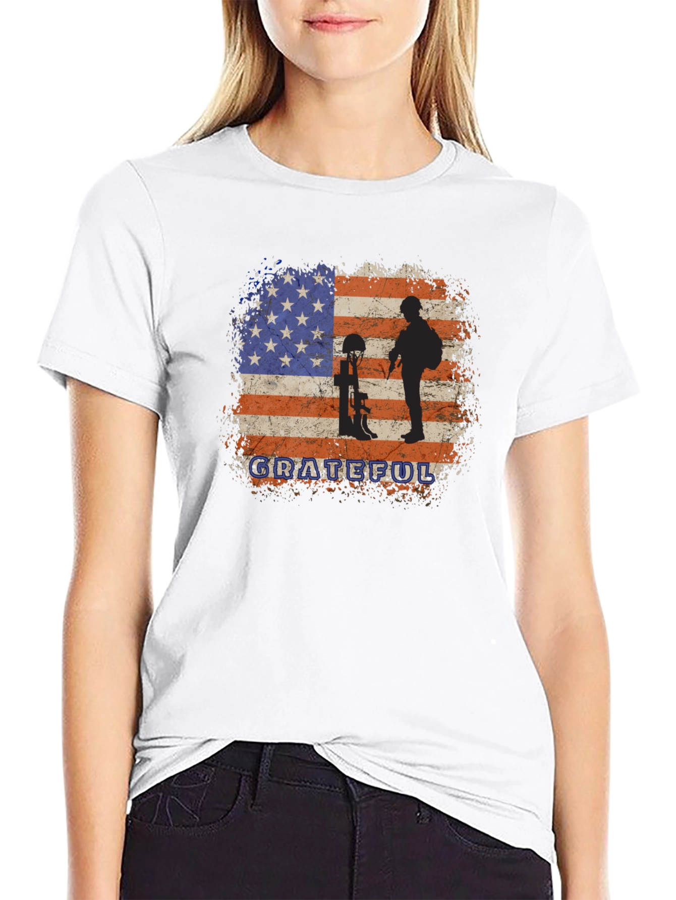 Grateful Veteran American Flag Graphic Tee