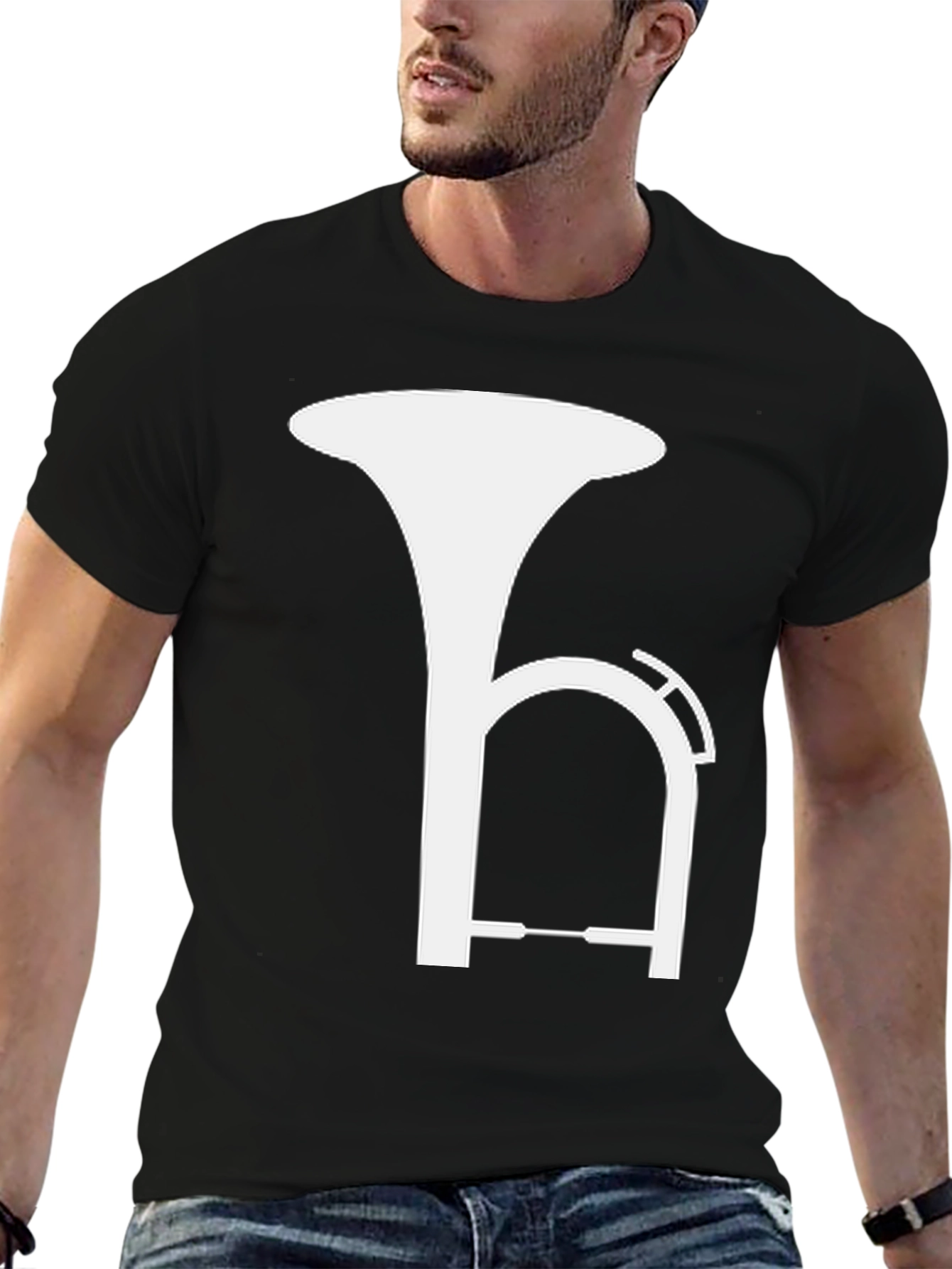 Tuba Silhouette Graphic Tee - Musical Instrument Shirt