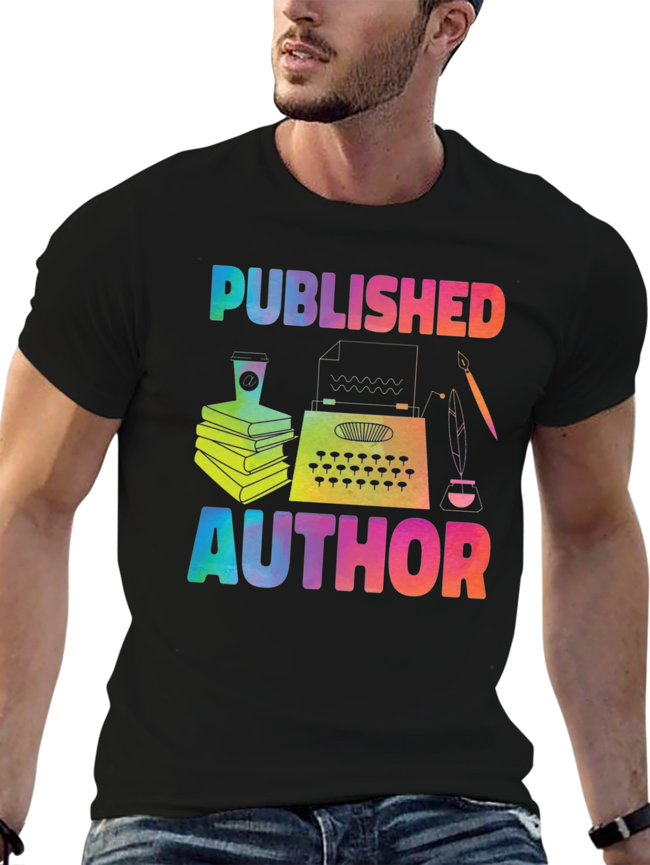 Published Author T-Shirt Rainbow Writer Tee