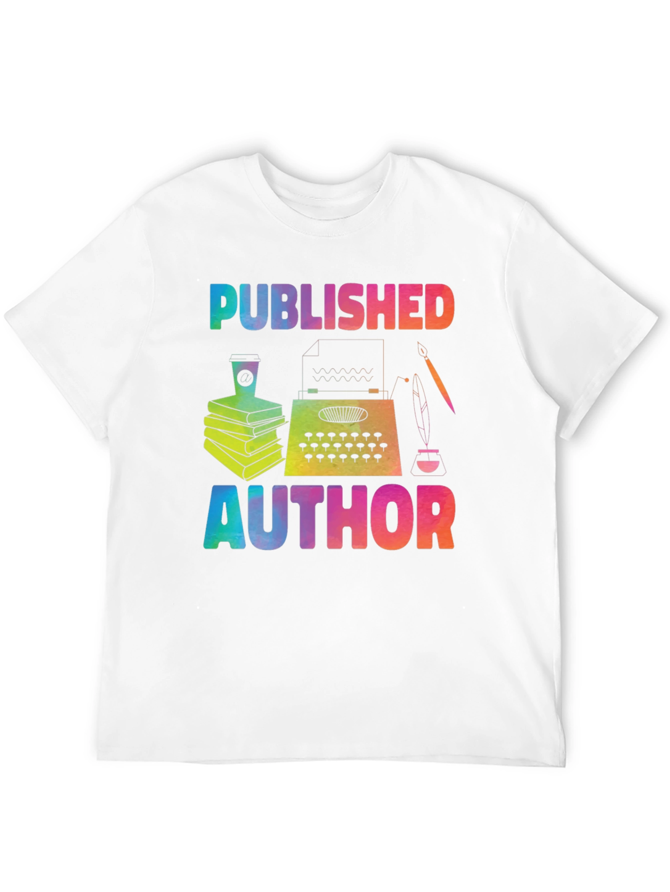 Published Author T-Shirt Rainbow Writer Tee