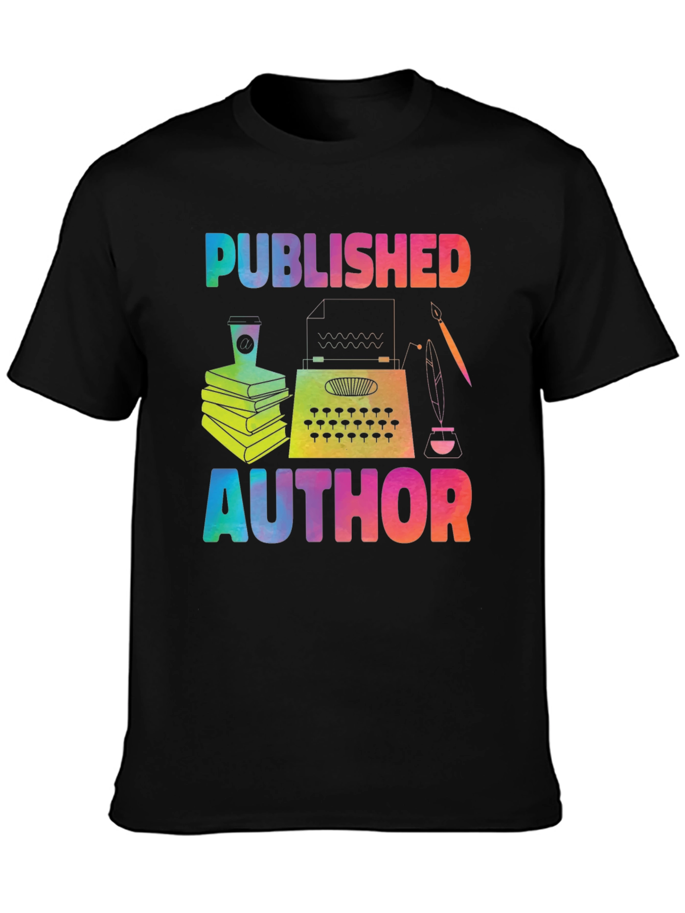 Published Author T-Shirt Rainbow Writer Tee