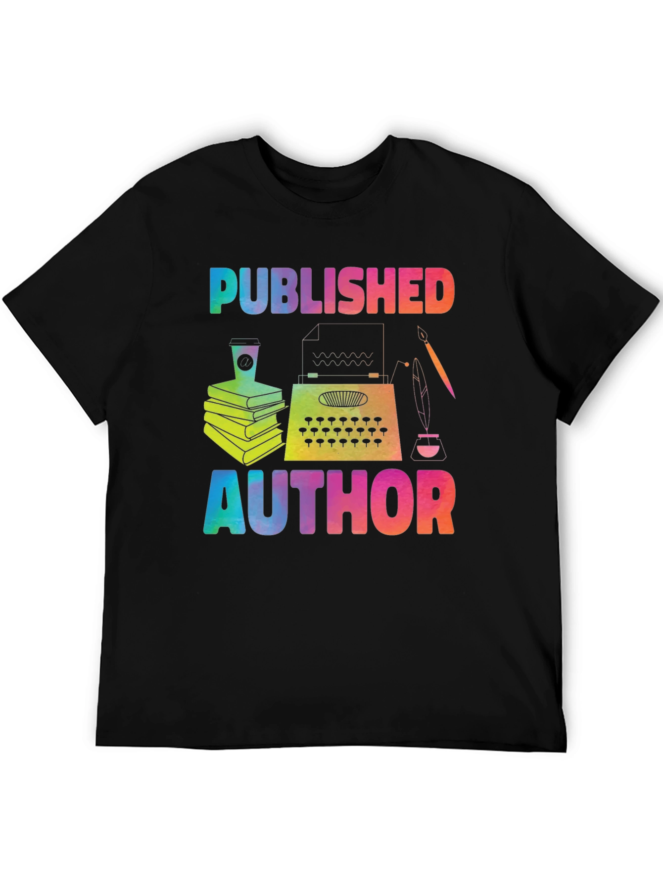 Published Author T-Shirt Rainbow Writer Tee