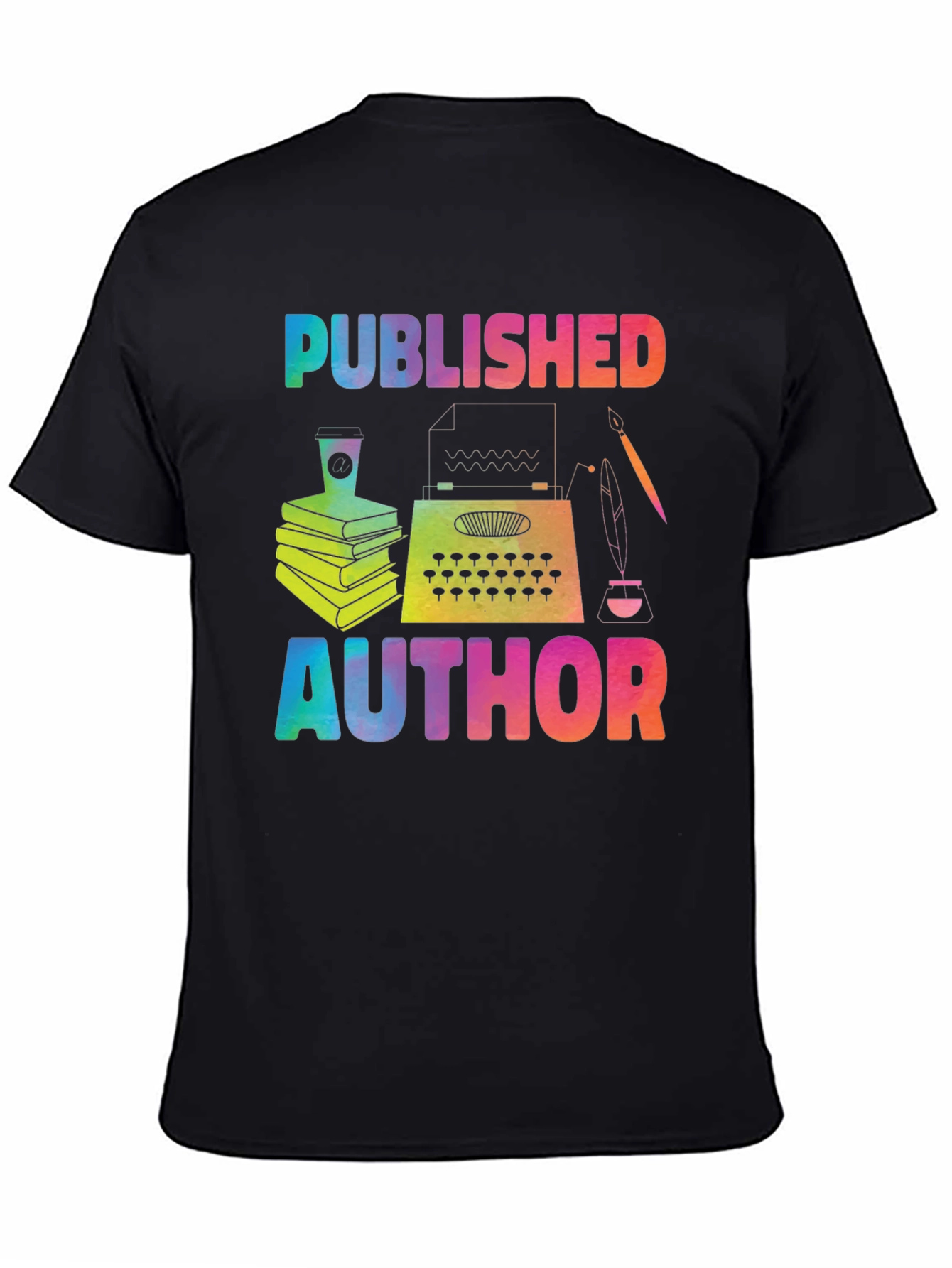 Published Author T-Shirt Rainbow Writer Tee