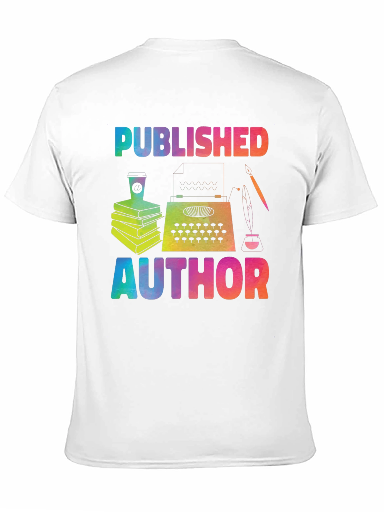 Published Author T-Shirt Rainbow Writer Tee
