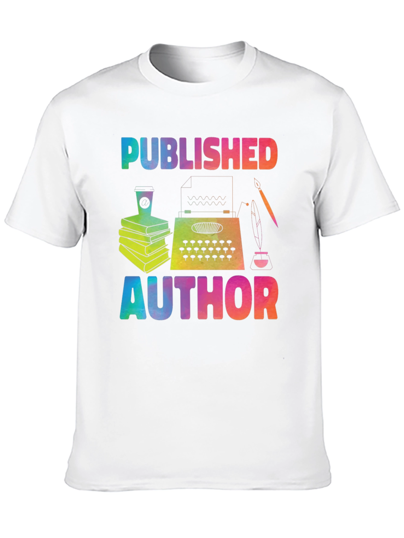 Published Author T-Shirt Rainbow Writer Tee