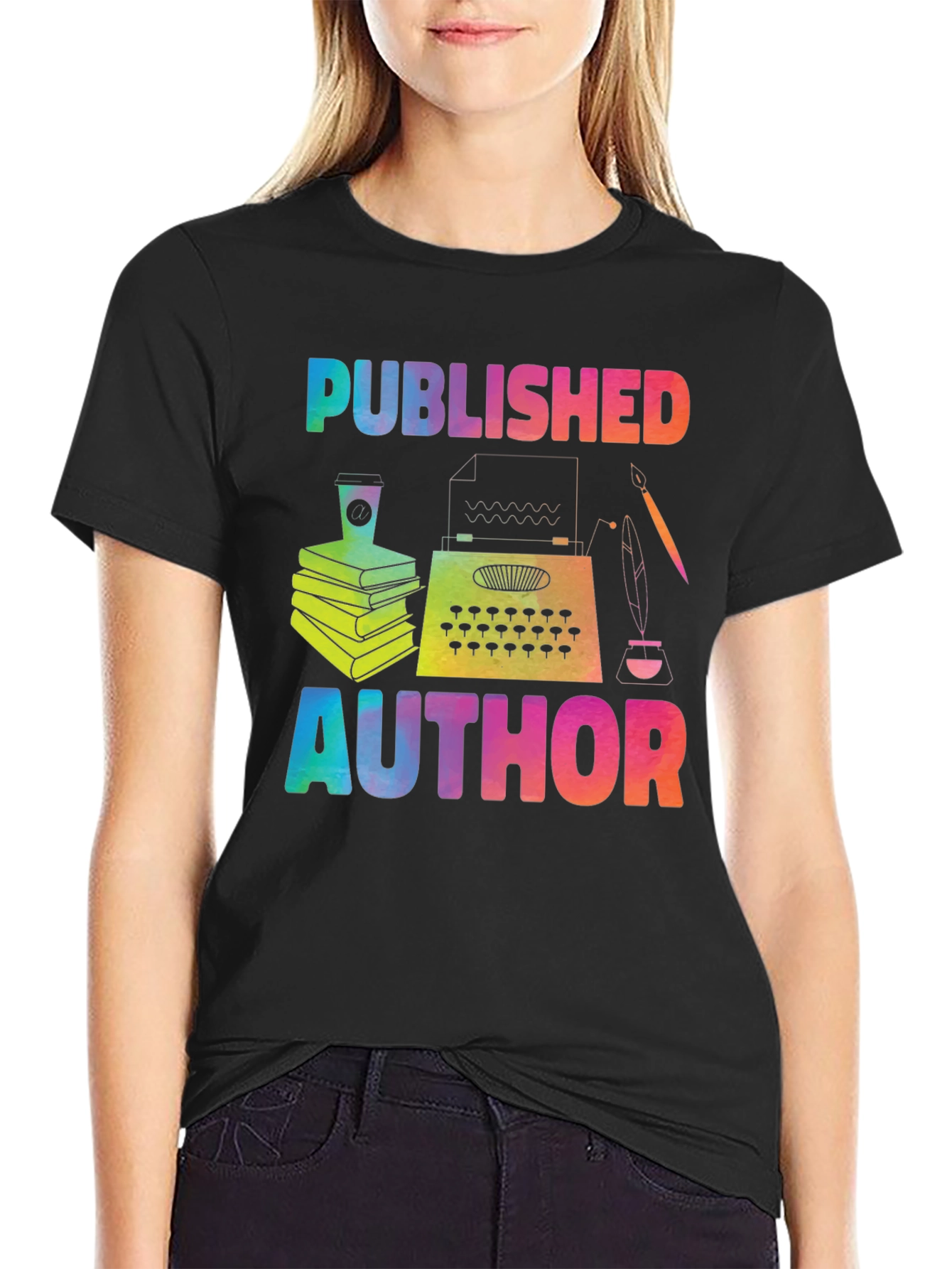Published Author T-Shirt Rainbow Writer Tee