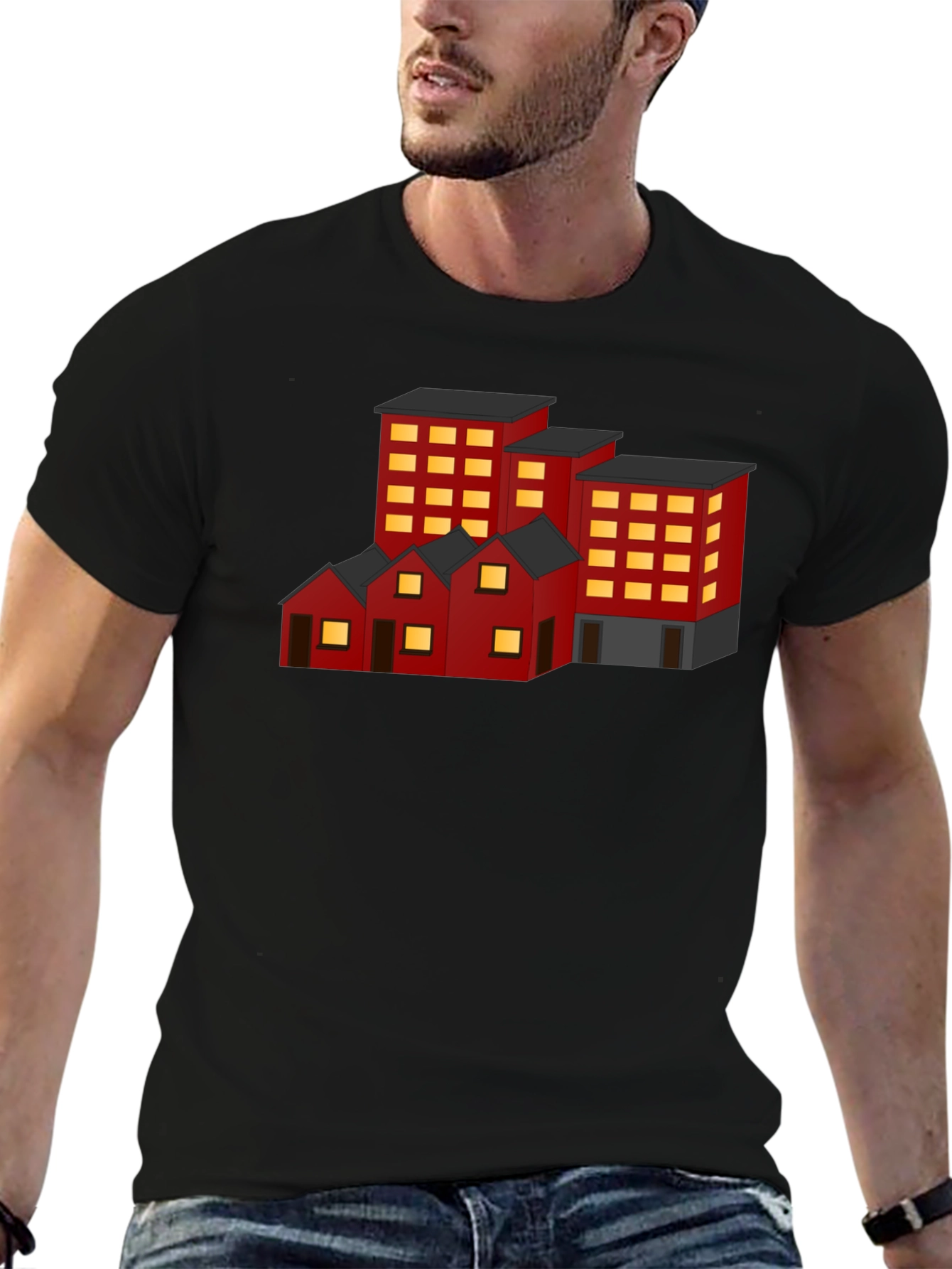 Cityscape Graphic Tee - Urban Architecture Shirt