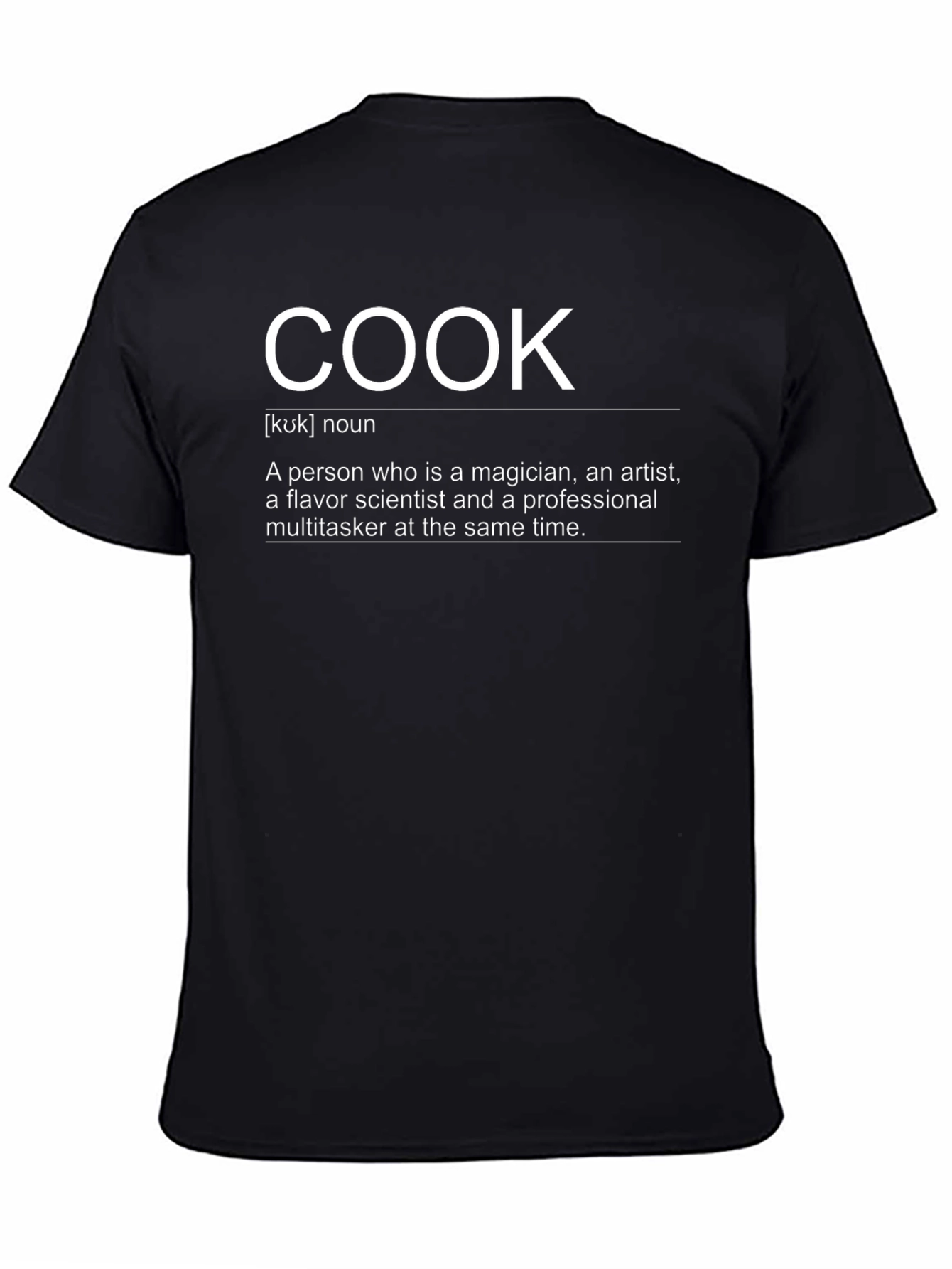 Cook Definition Black T-Shirt - Chef Culinary Artist Foodie