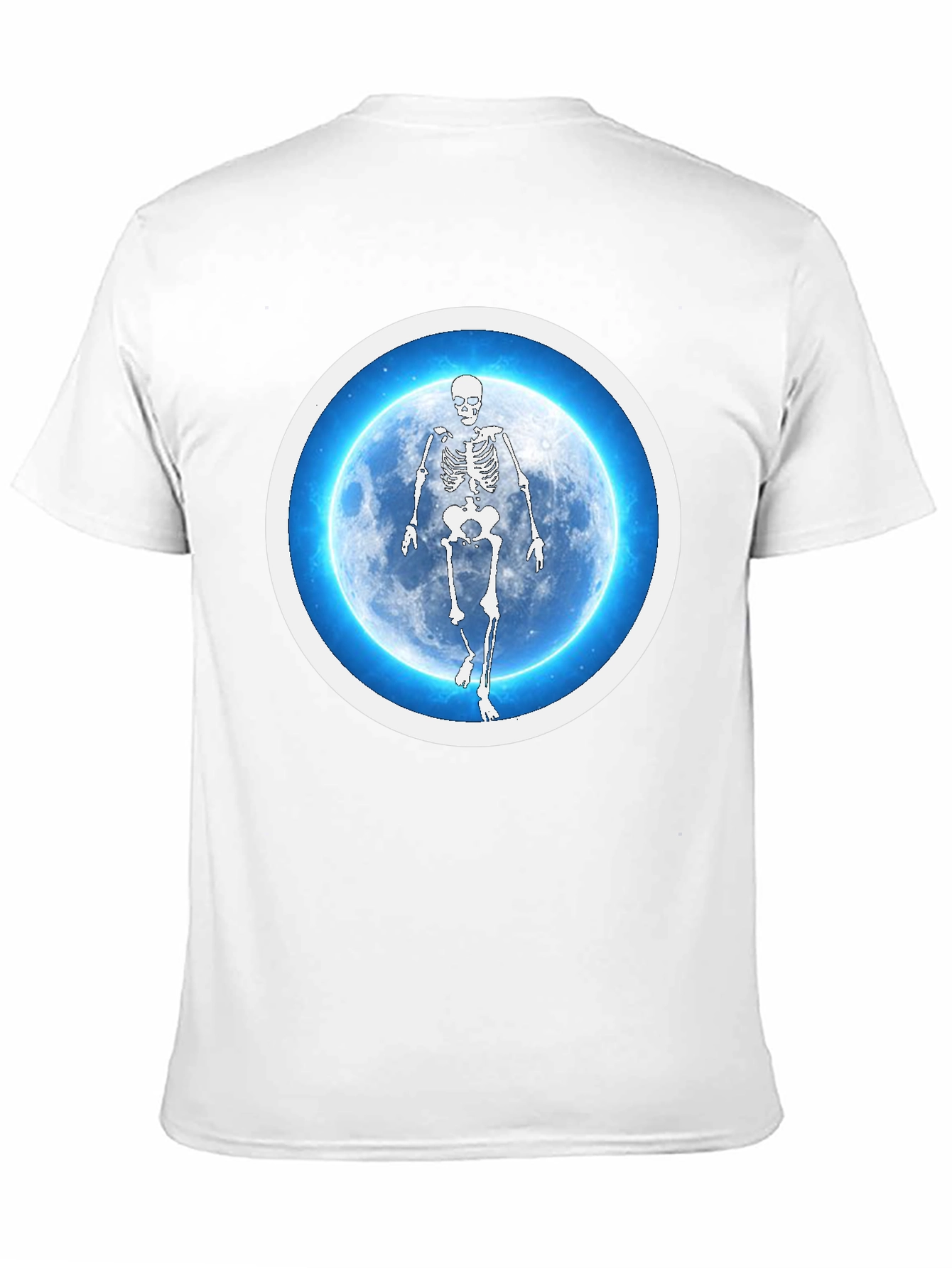Skeleton Moon Graphic Tee - Black Cotton Blend