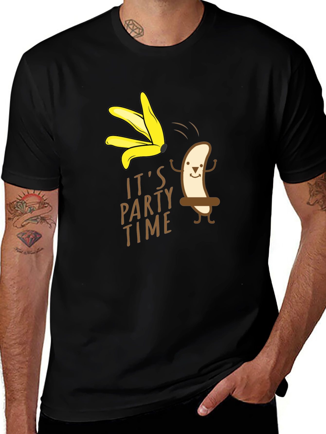 Its Party Time Banana Graphic T-Shirt