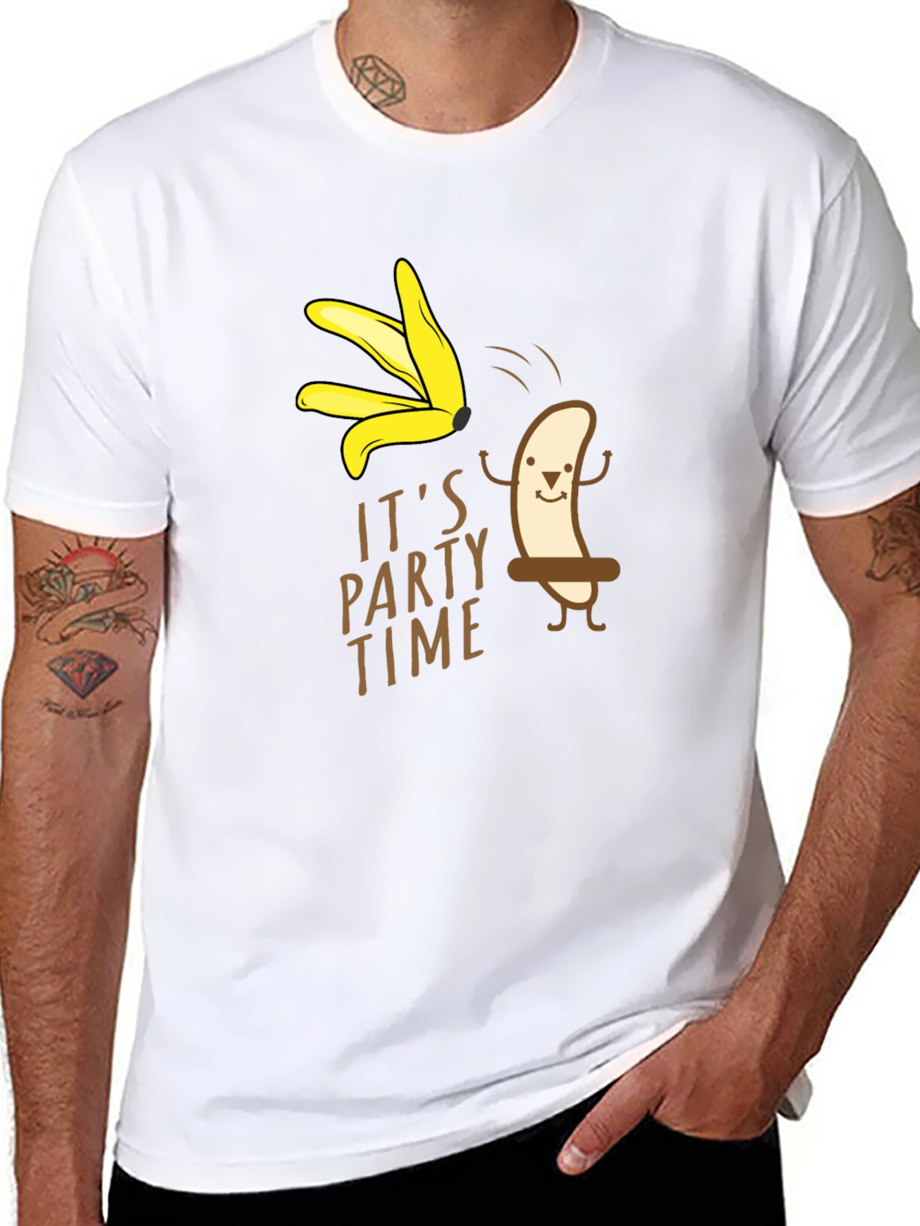 Its Party Time Banana Graphic T-Shirt