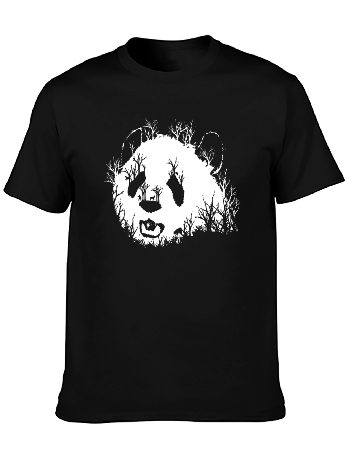 Panda Forest Graphic Tee - Black