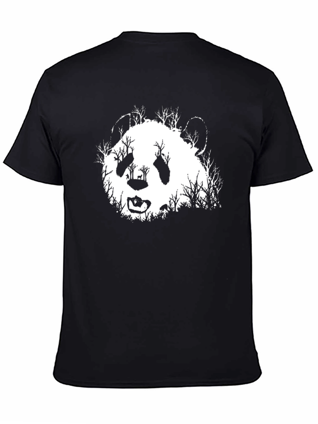 Panda Forest Graphic Tee - Black