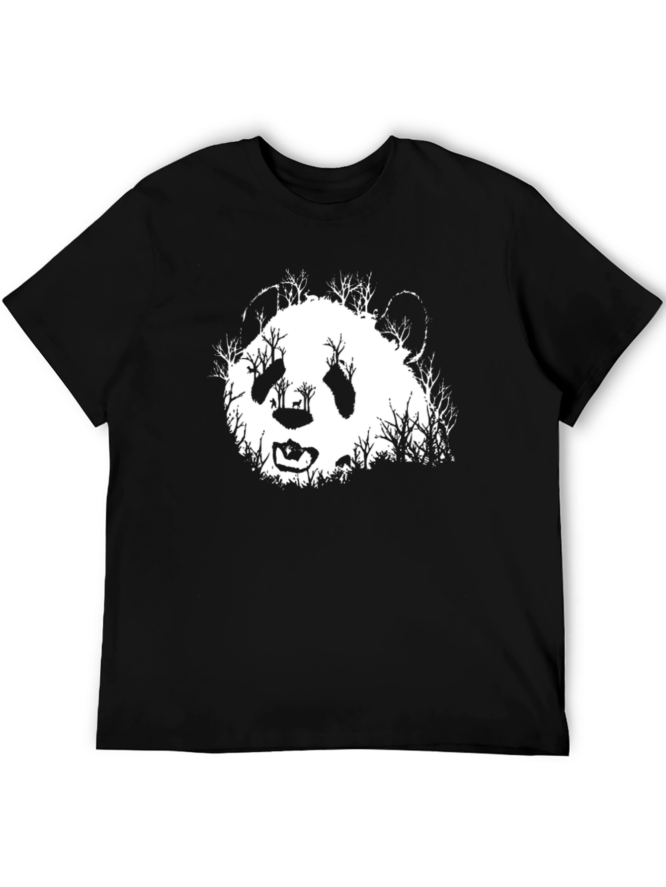 Panda Forest Graphic Tee - Black
